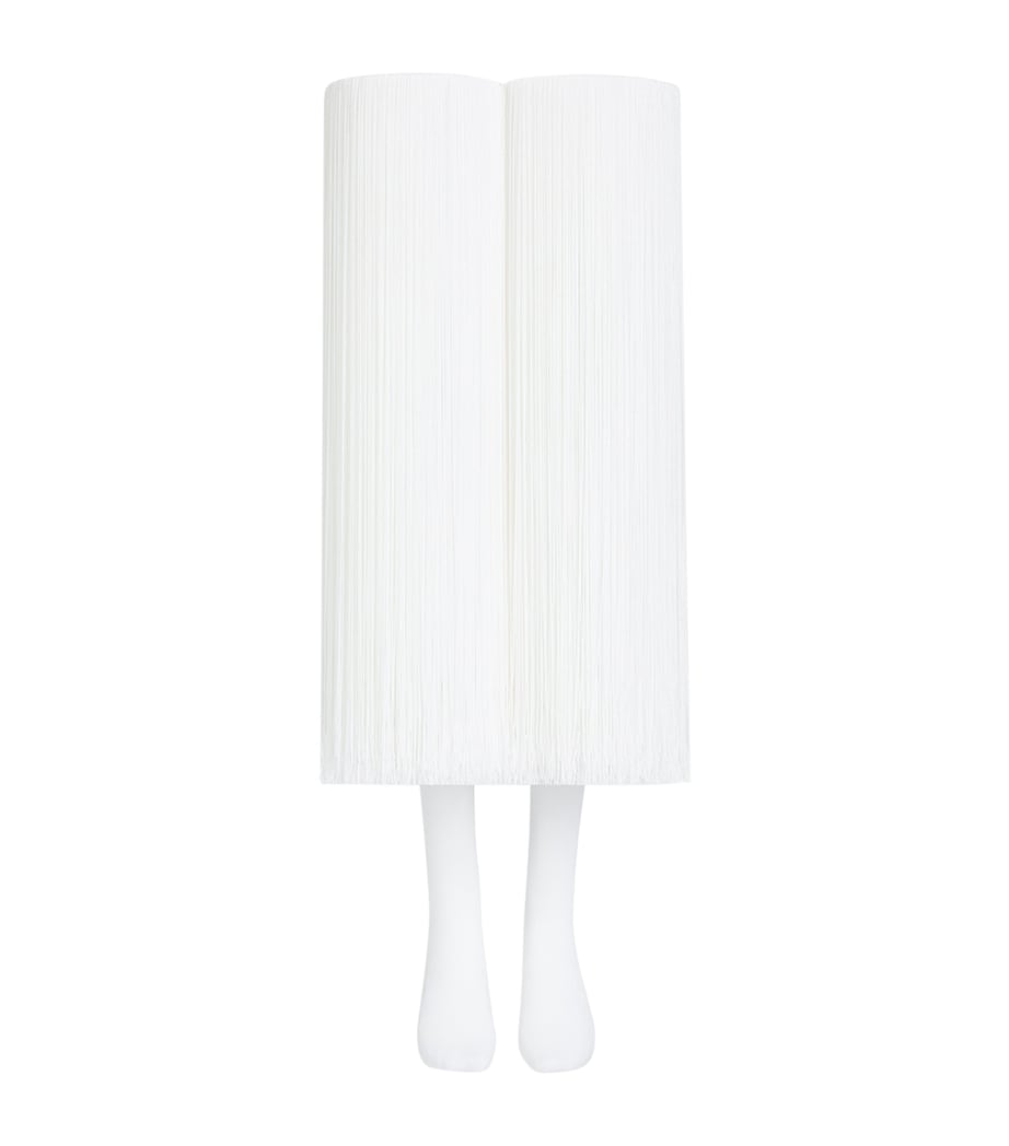 Alaïa Womens High Fringed Socks Natural White Image 1