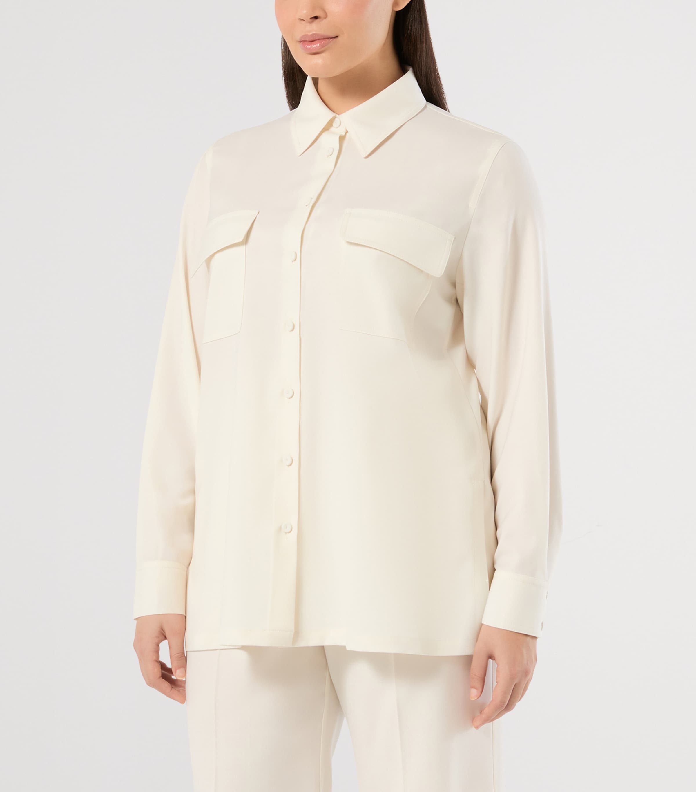Marina Rinaldi Womens Como Long-Sleeve Shirt Ivory Image 3