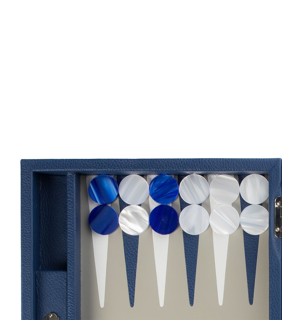 Leather Backgammon Set FRENCH BLUE Image 10