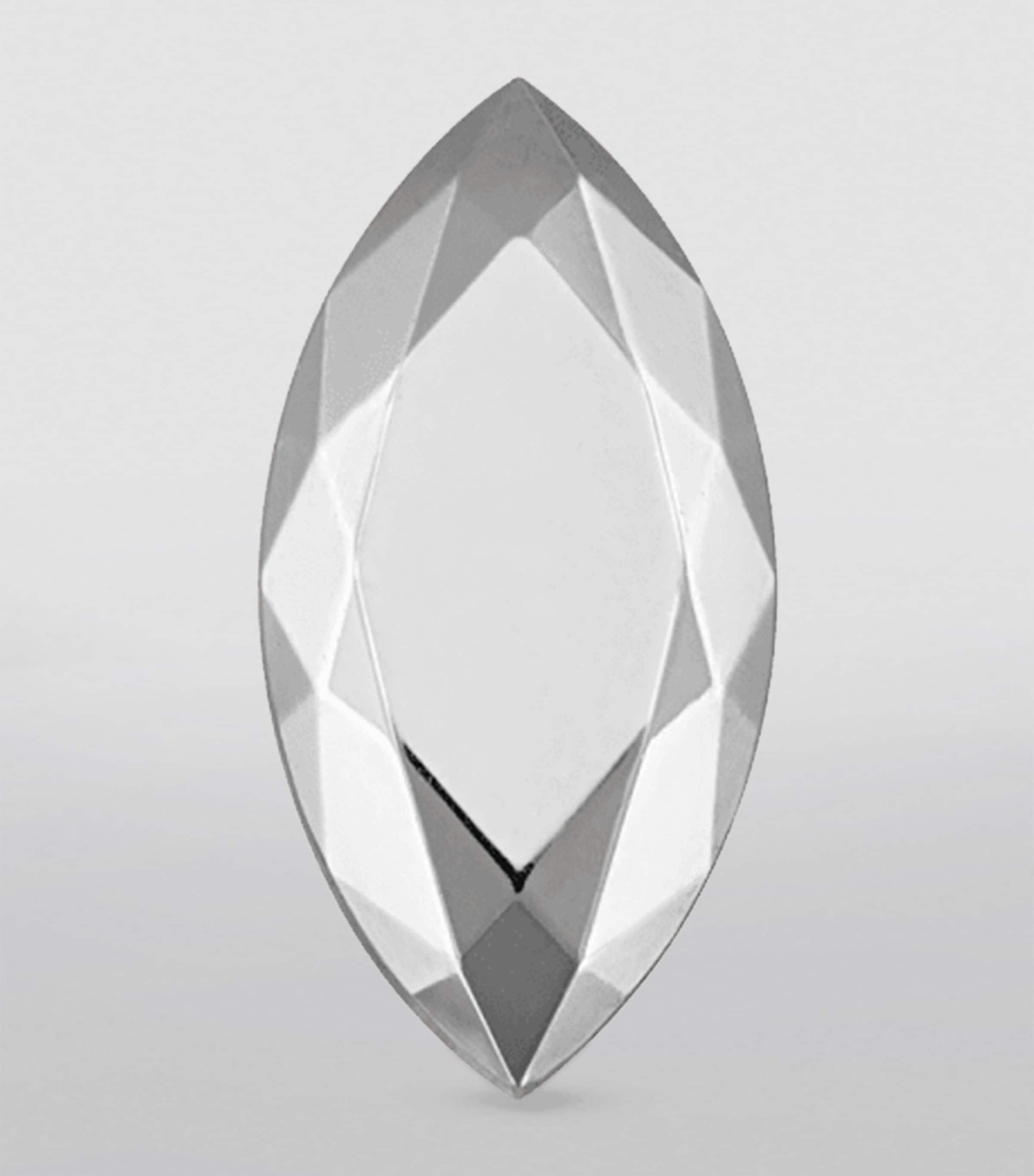 Faceted Marquise Threaded Stud Single Earring (5.5mm) WHITE GOLD Image 3