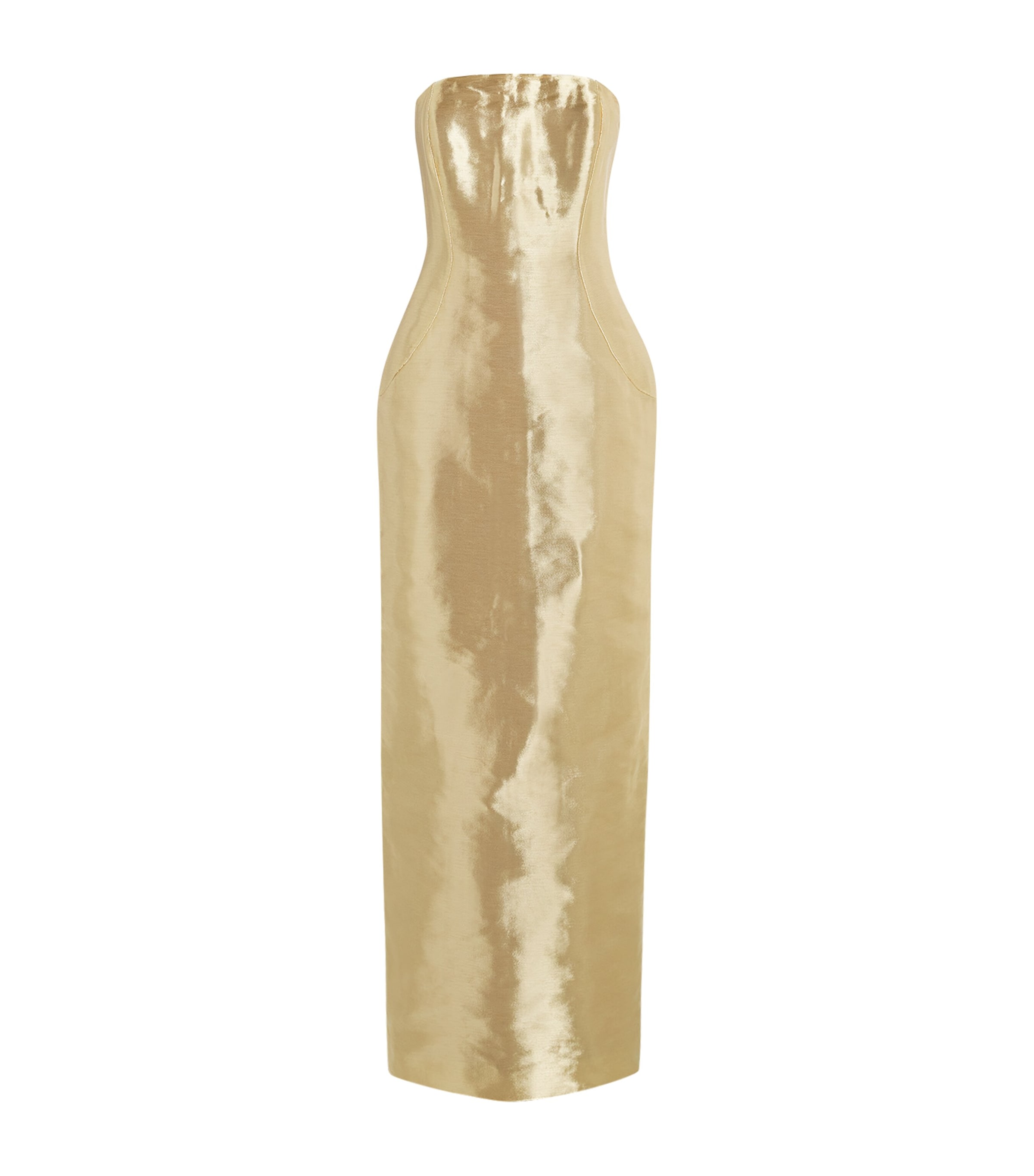 Cult Gaia Womens Satin Strapless Ficklin Gown Gold Image 1