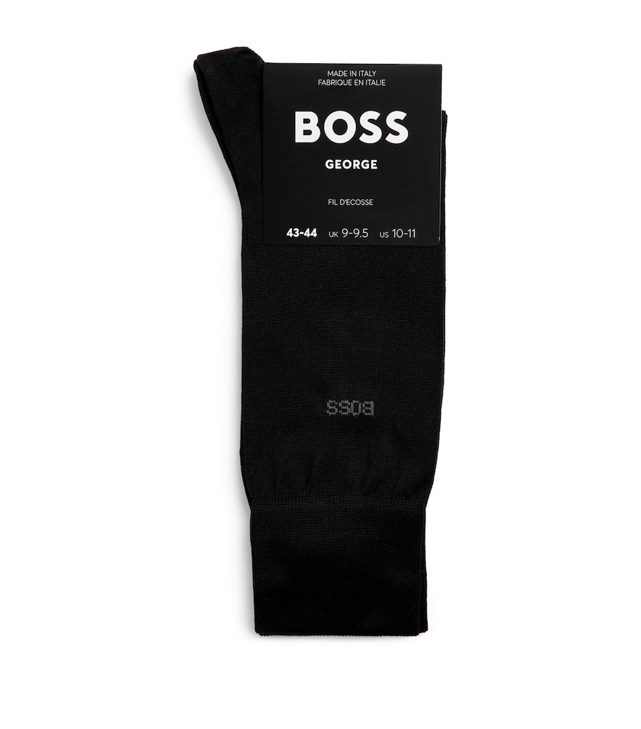 BOSS Mens George Flat Knit Socks Blk Image 1
