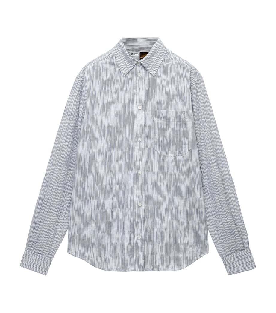 x Paula's Ibiza Cotton-Blend Anagram Shirt BLUE/WHITE Image 1