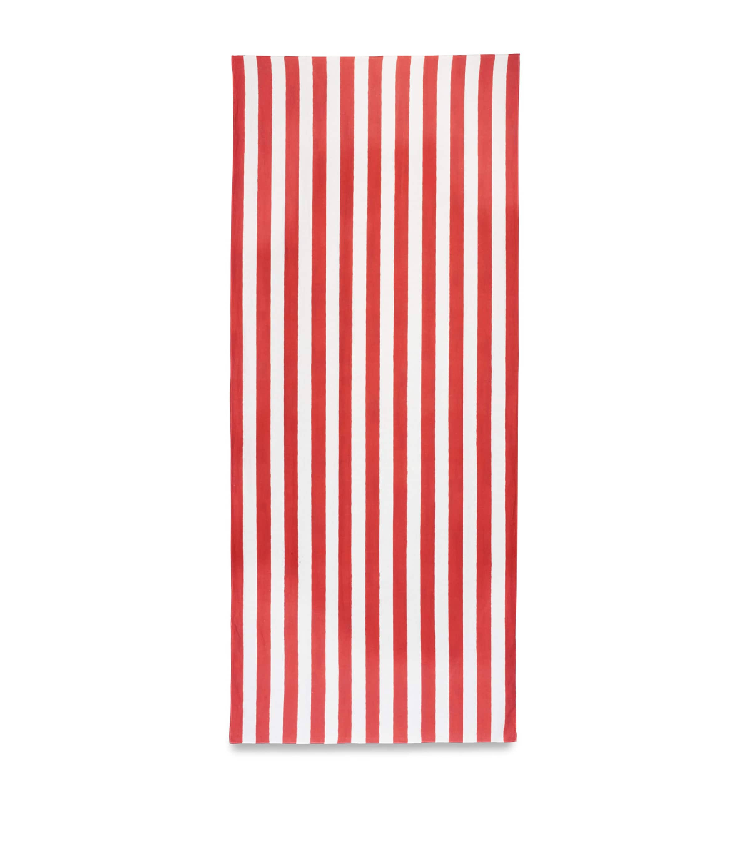 Summerill & Bishop Linen Stripe Tablecloth In Red