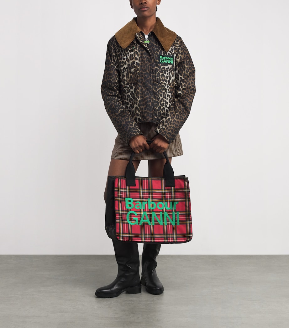 x GANNI Waxed Tartan Tote Bag CLSSC/RYL STWRT TRTN Image 5