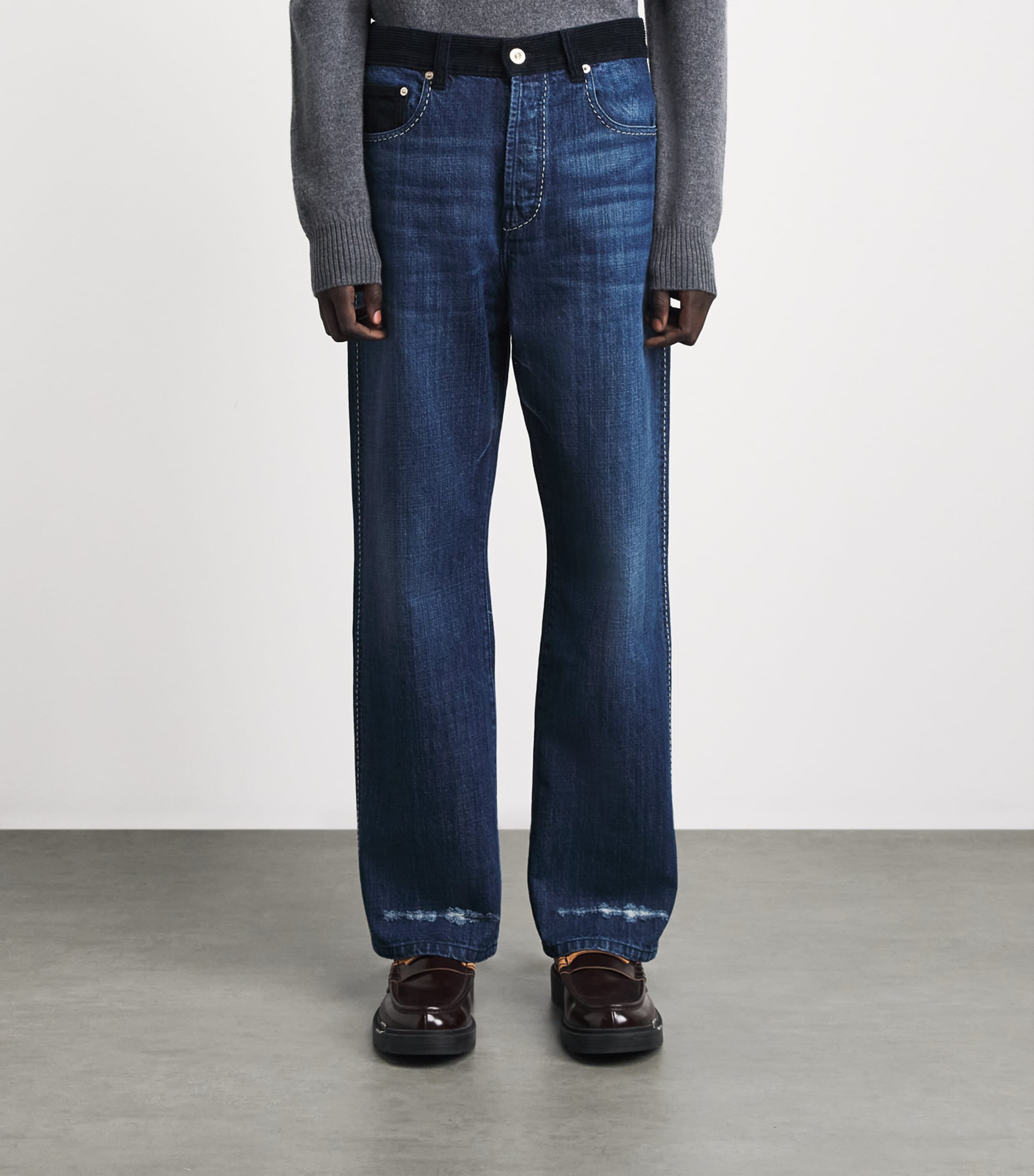 Wales Bonner Mens Studio Straight Jeans Indigo Vintage Wash Image 4