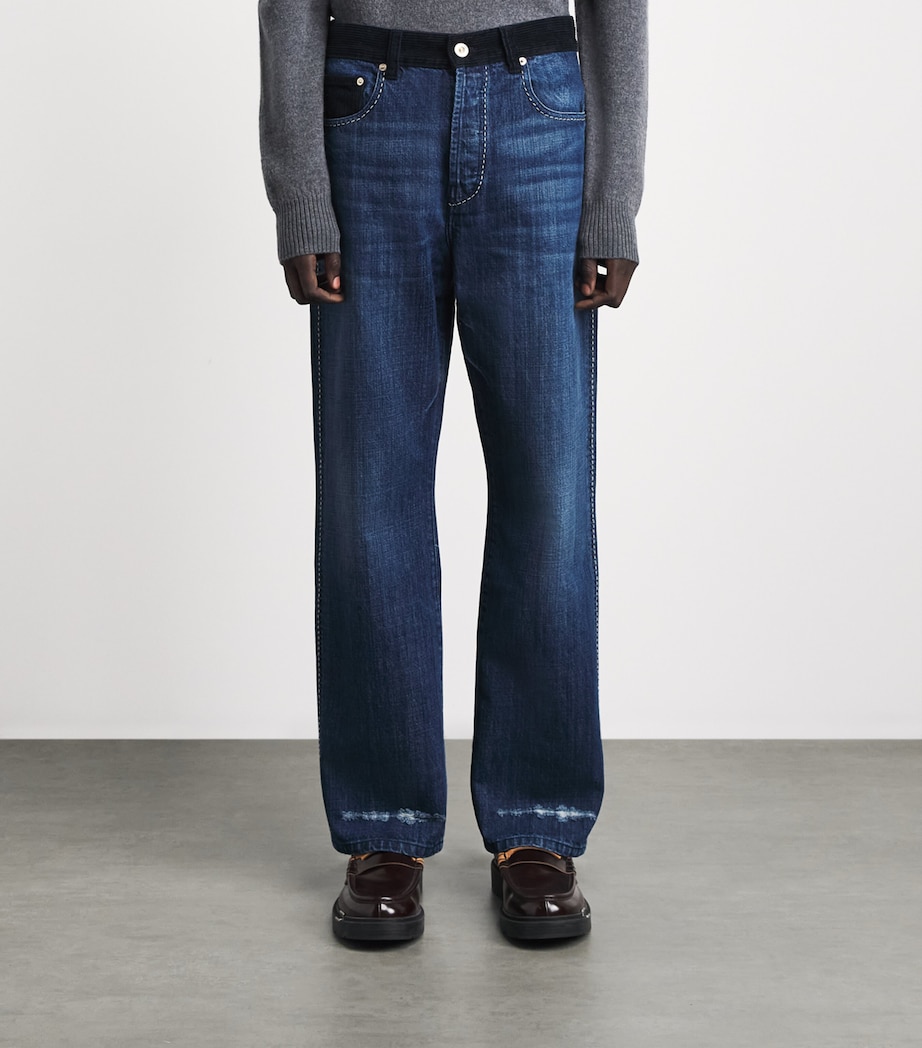Wales Bonner Mens Studio Straight Jeans Indigo Vintage Wash Image 4