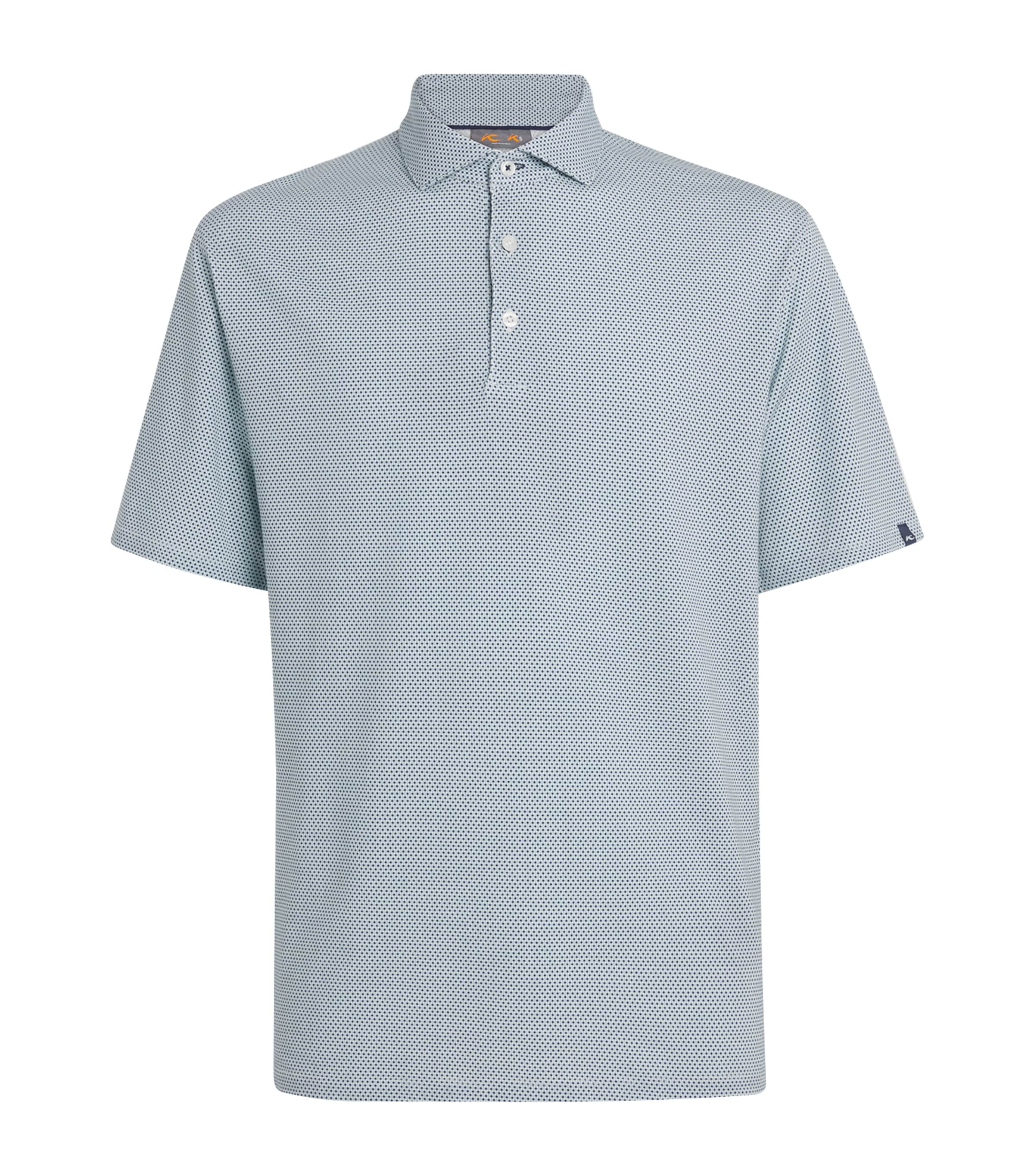 KJUS Mens Pima Cotton Printed Hollow Polo Shirt Rvbk / Whit Image 1