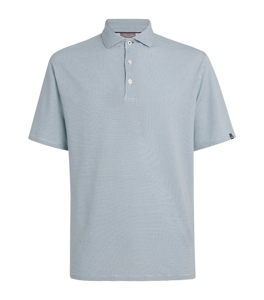 KJUS Mens Pima Cotton Printed Hollow Polo Shirt Rvbk / Whit Image 1