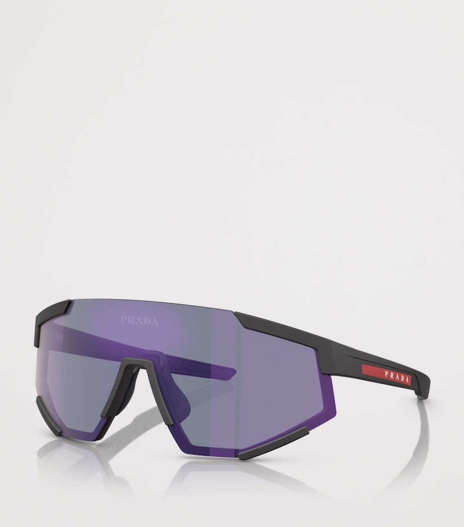 Prada Linea Rossa Shield Pillow Sunglasses Black Image 2