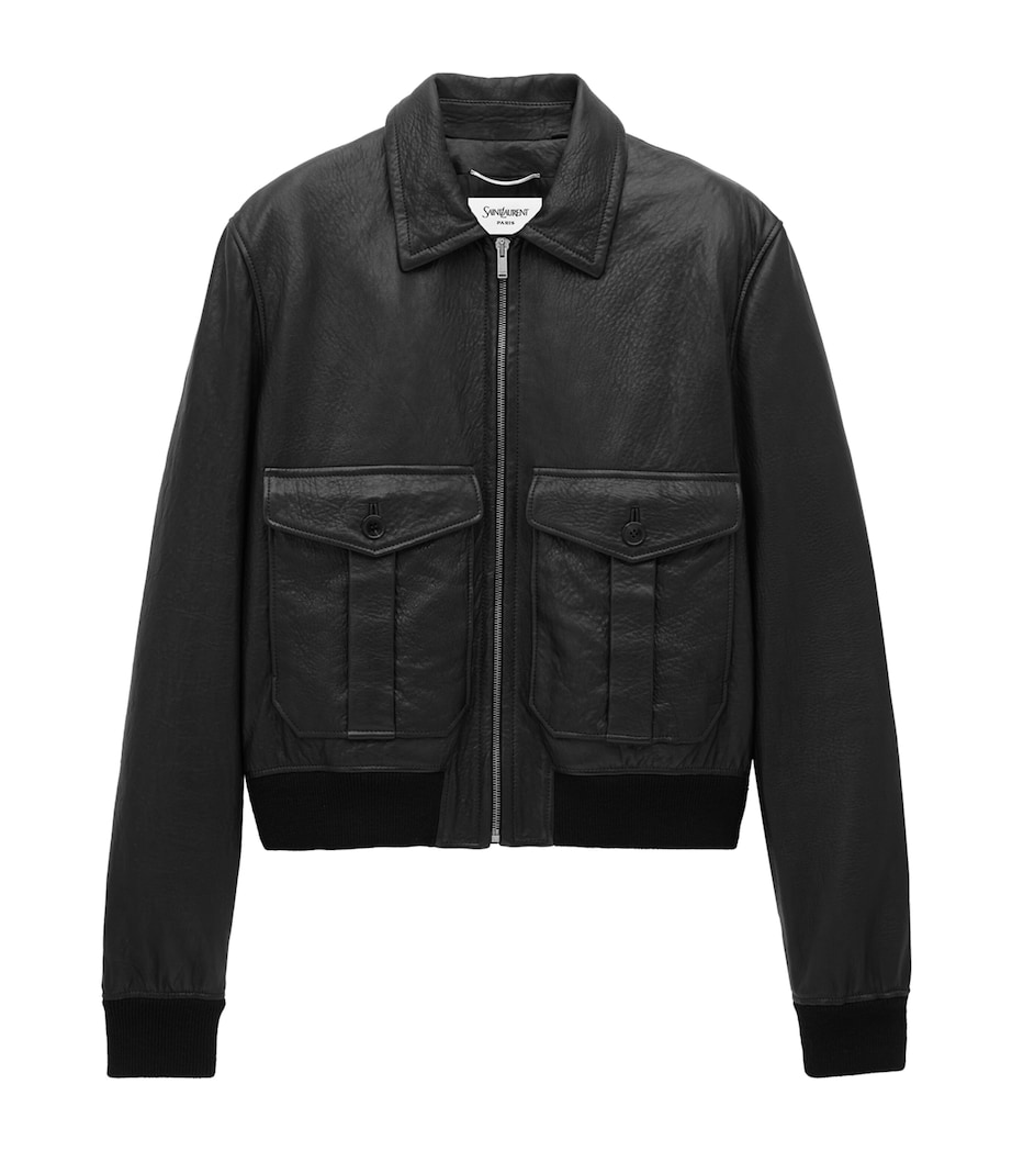 Shearling-Collar Leather Jacket 1000 Image 5