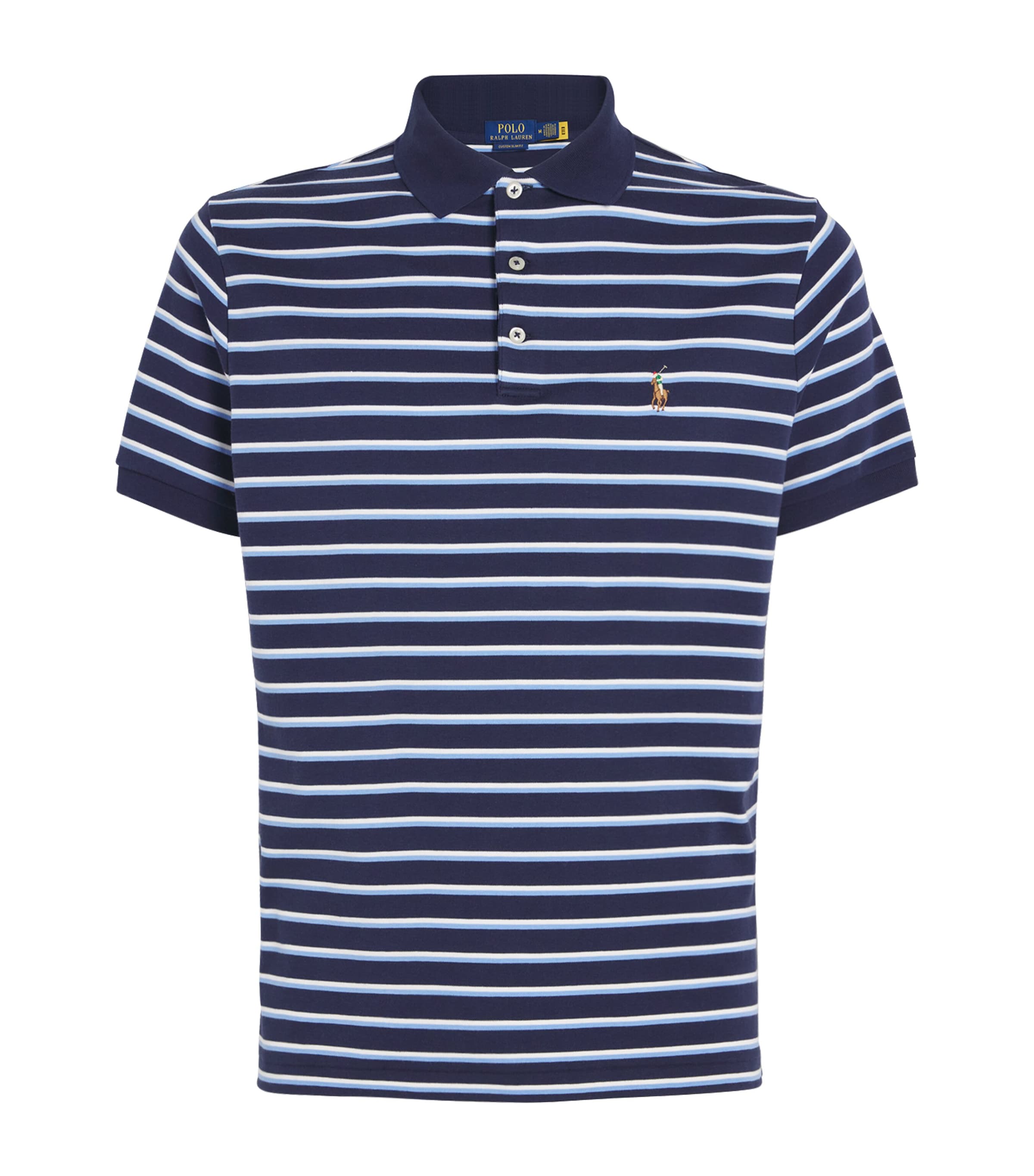 Pima Cotton Custom-Fit Striped Polo Shirt MULTI Image 1