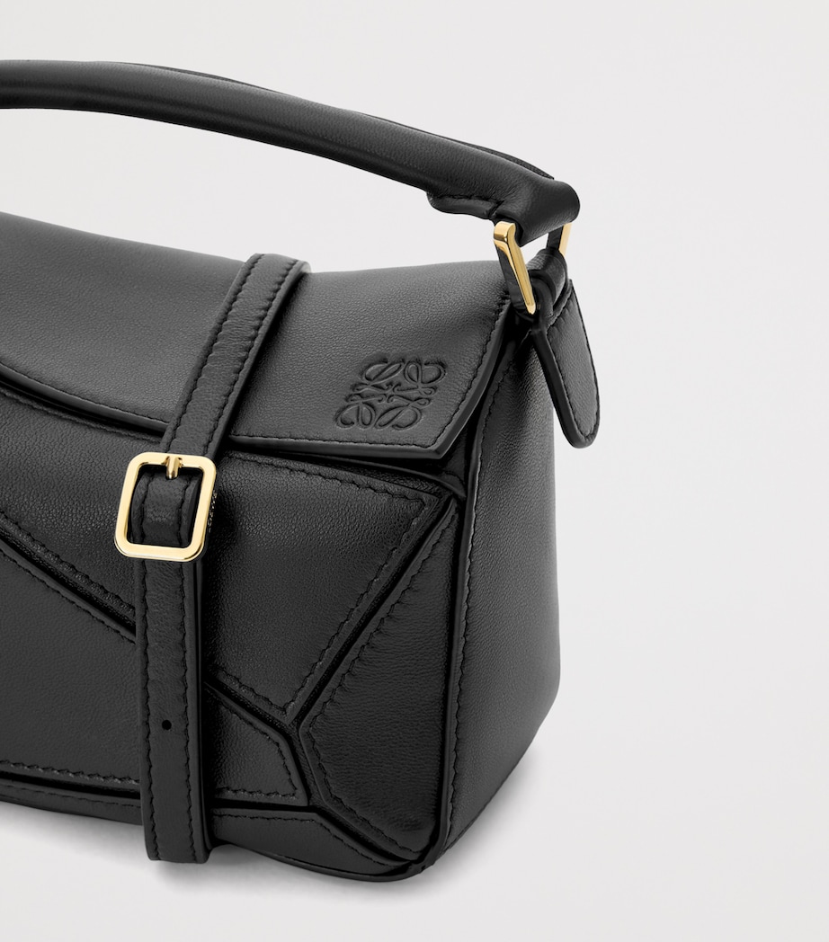 x Paula's Ibiza Mini Lambskin Puzzle Top-Handle Bag BLACK Image 12