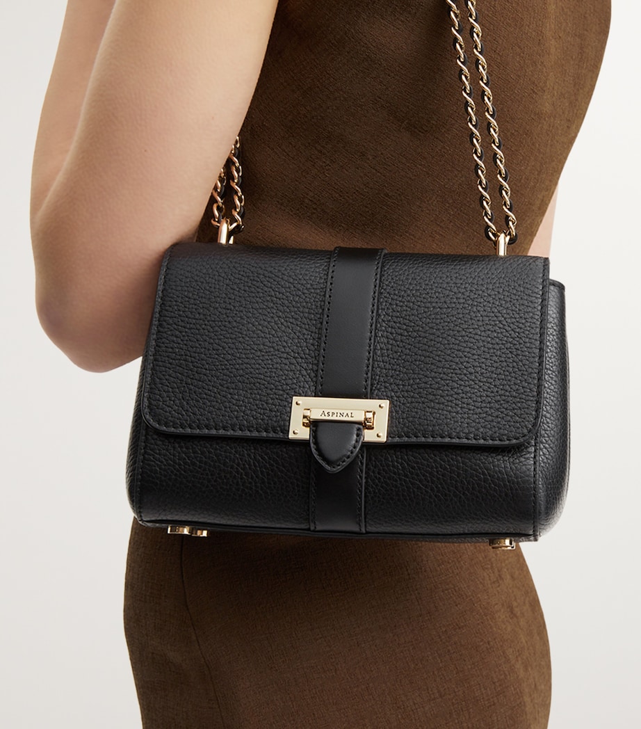 Small Leather Lottie Cross-Body Bag BLACK Image 7