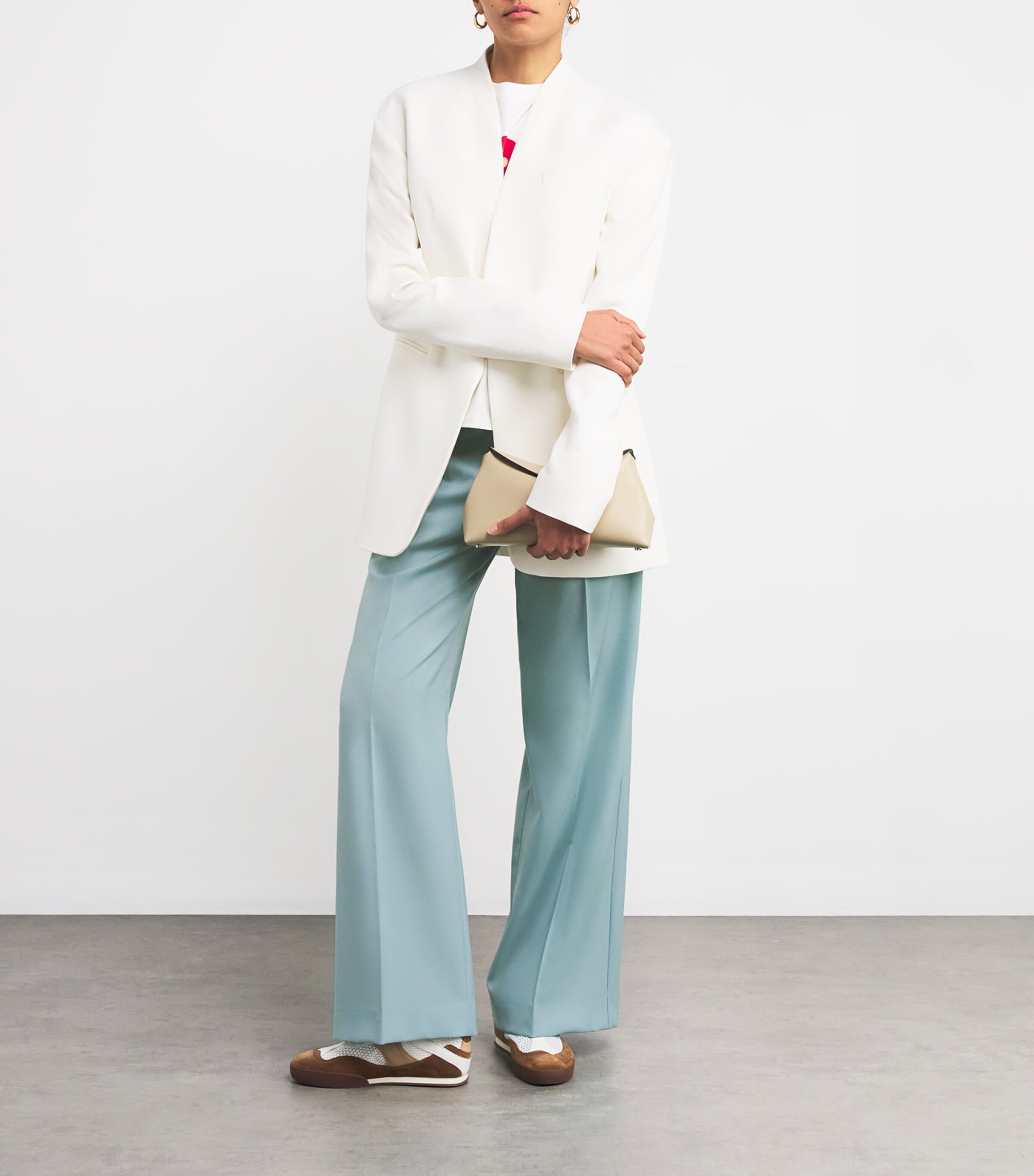 Virgin Wool Tailored Trousers PASTEL GREEN Image 2