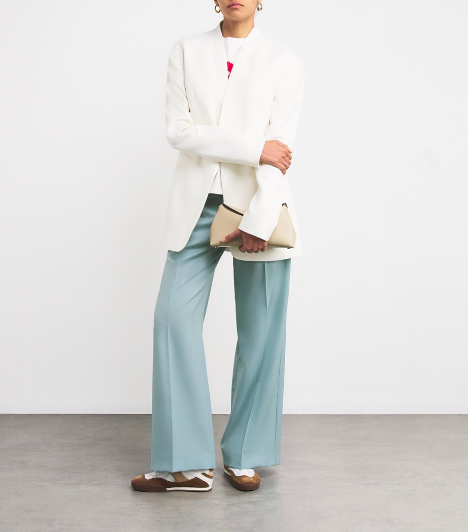 Virgin Wool Tailored Trousers PASTEL GREEN Image 2