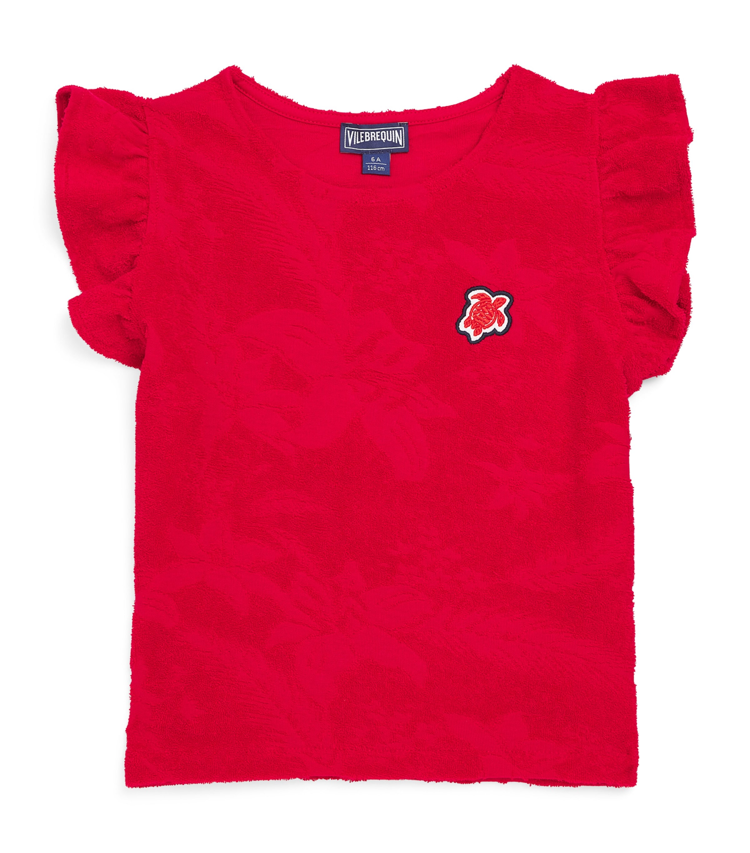 Vilebrequin Towelling Frill-trim Top In Red