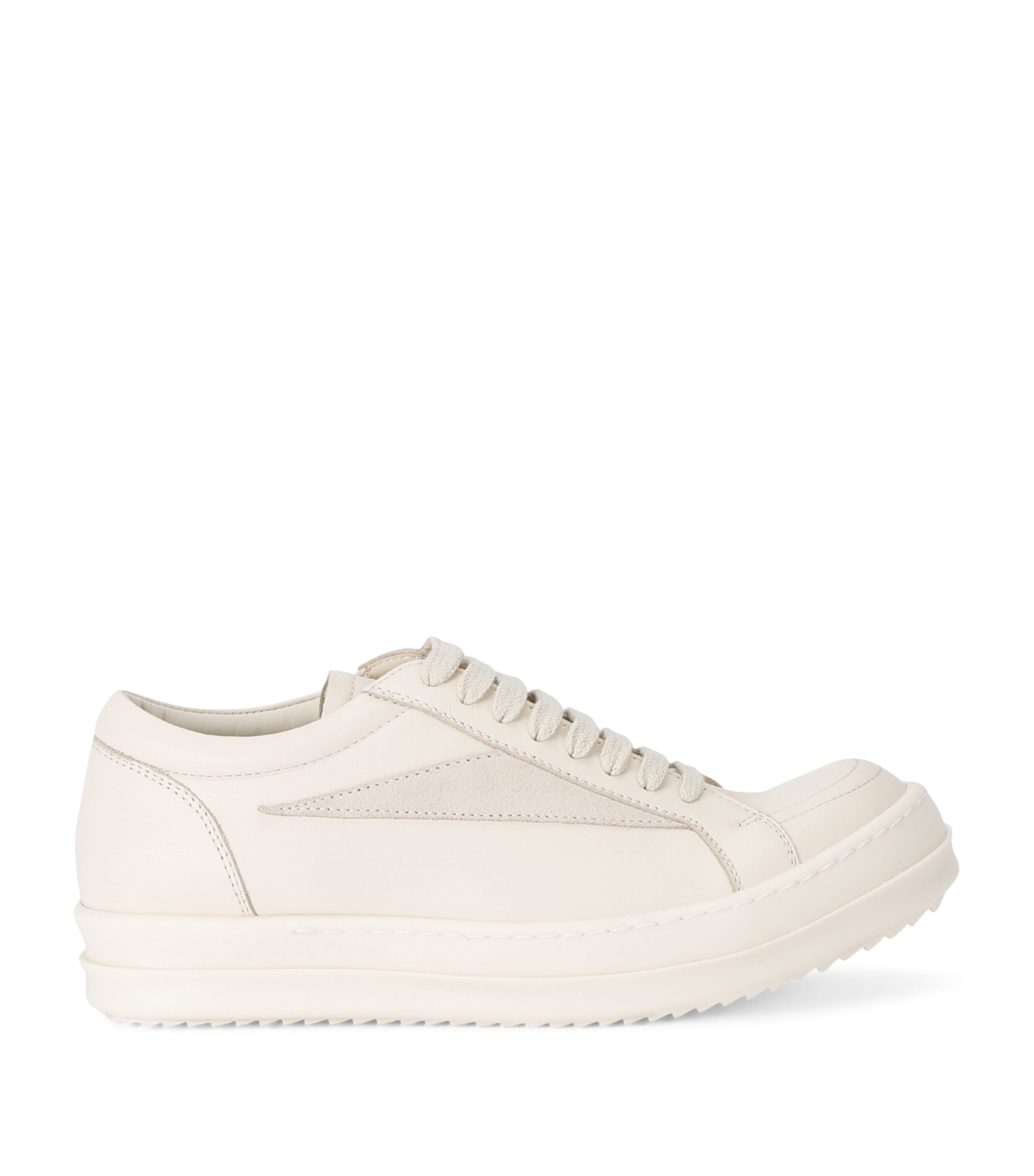 Rick Owens Lido Leather Sneakers In White