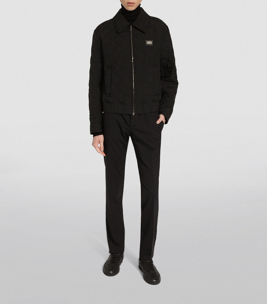 Quilted Bomber Jacket N0000-BLACK Image 2