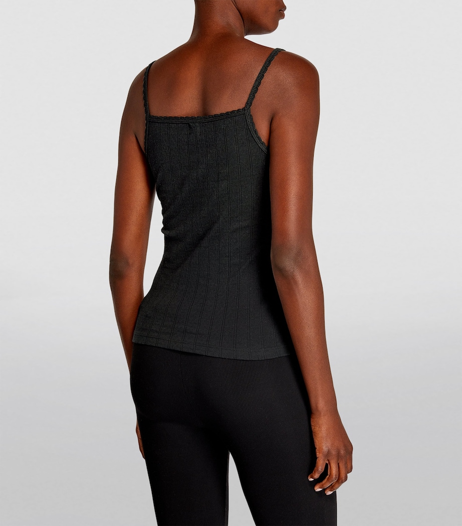Classic Pointelle Tank Top BLACK Image 4