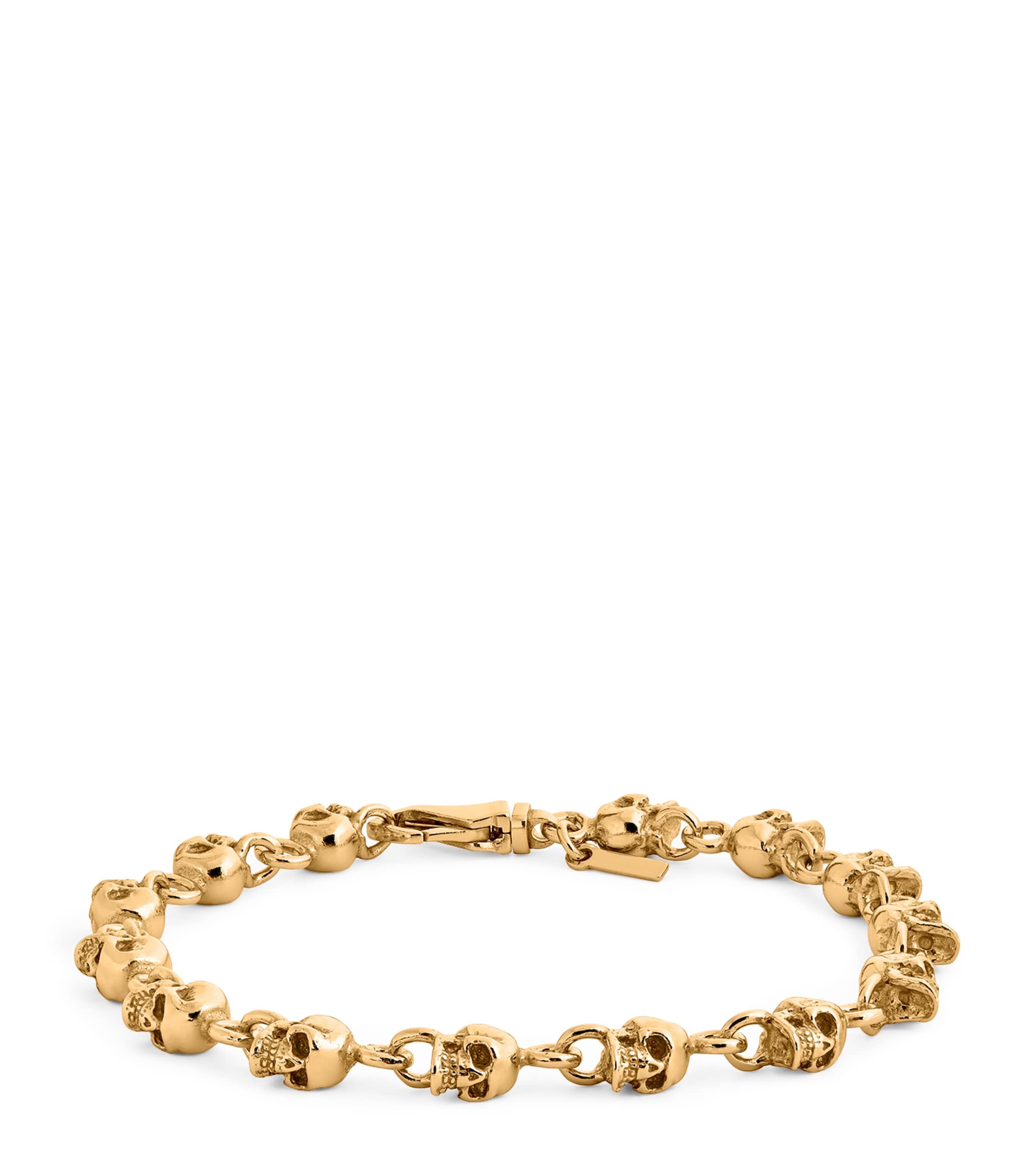 Emanuele Bicocchi Gold-plated Sterling Silver Skull Bracelet In Gold