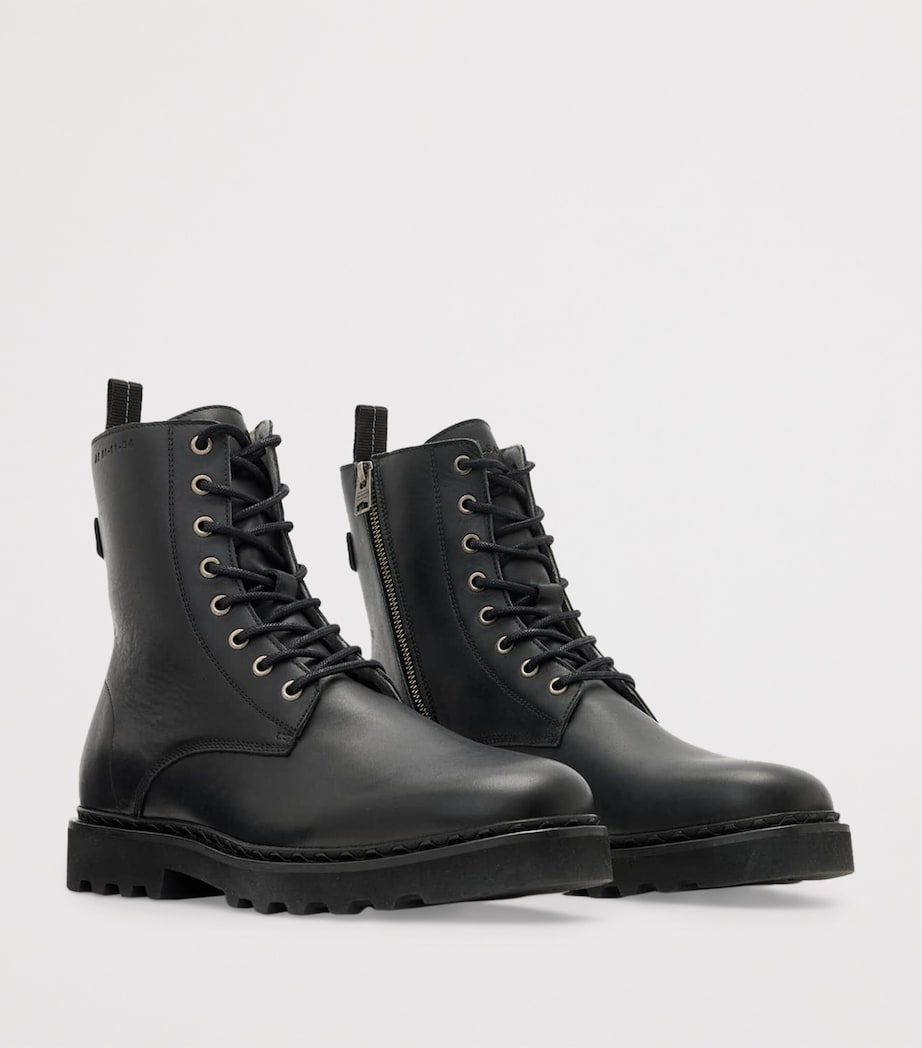 Leather Skiff Military Boots BLACK Image 2