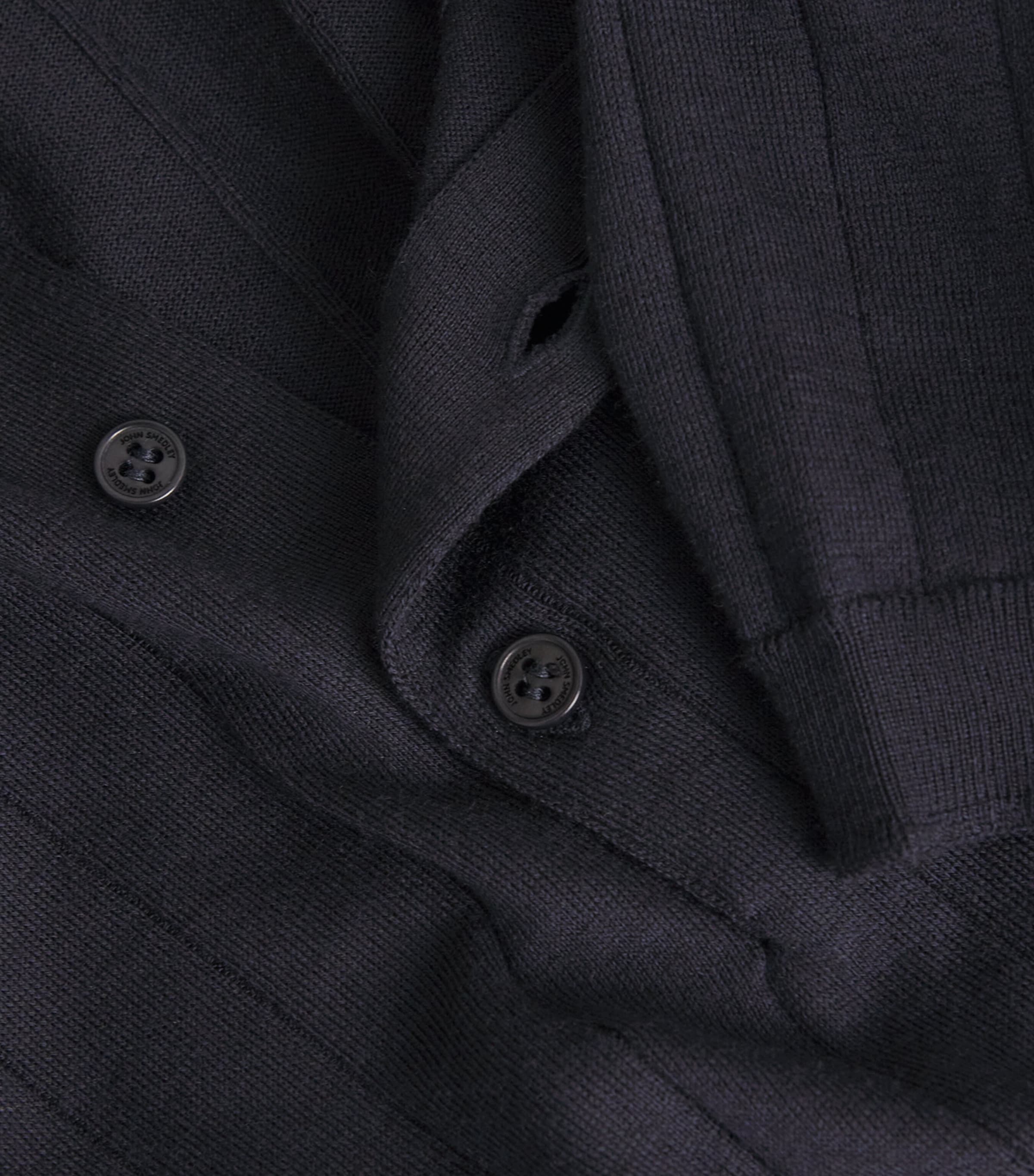 Wool-Cotton Ribbed Williams Polo Shirt NAVY Image 5