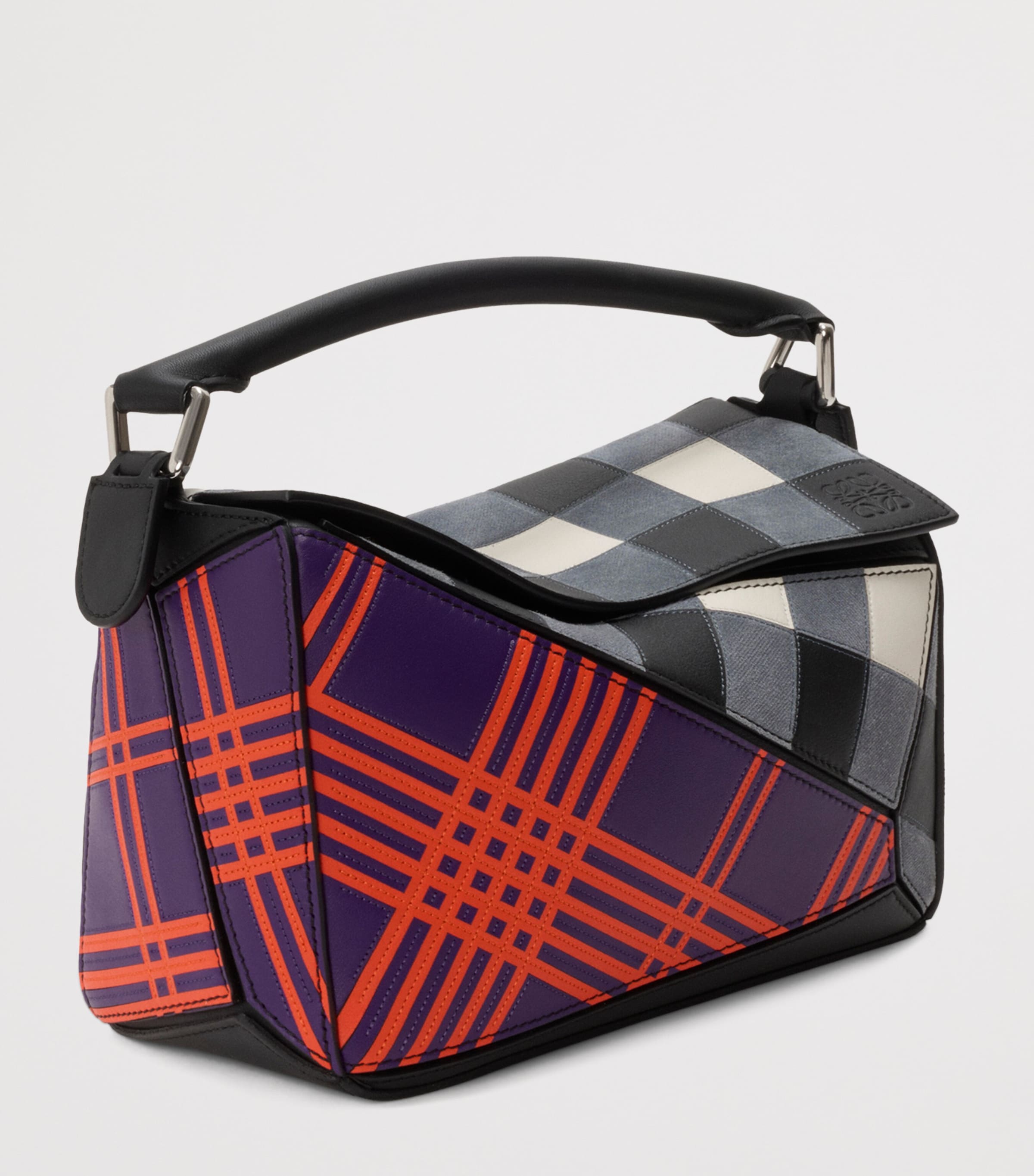 LOEWE x Cosima Von Bonin Small Leather Puzzle Top-Handle Bag Deep Purple/multi Image 2