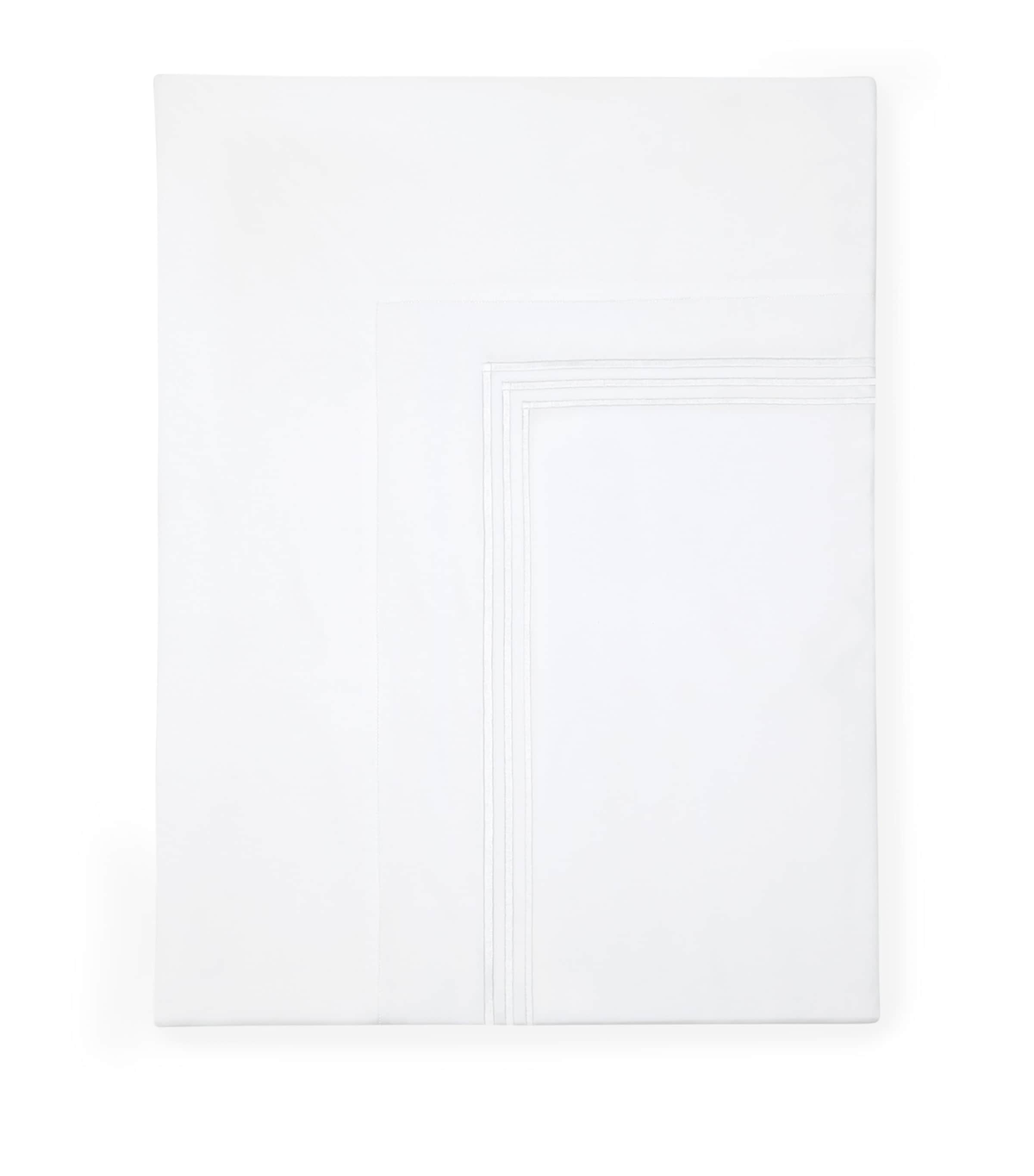 Pratesi Tre Righe King Flat Sheet In White