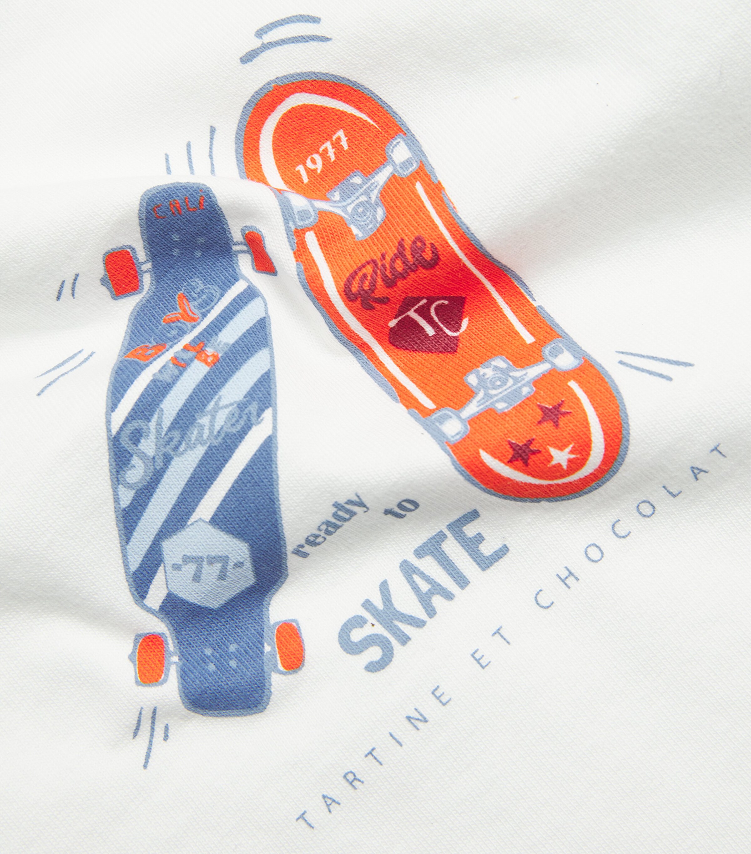 Tartine et Chocolat Skateboard Graphic T-Shirt (3-36 Months) Spicy Orange Image 3