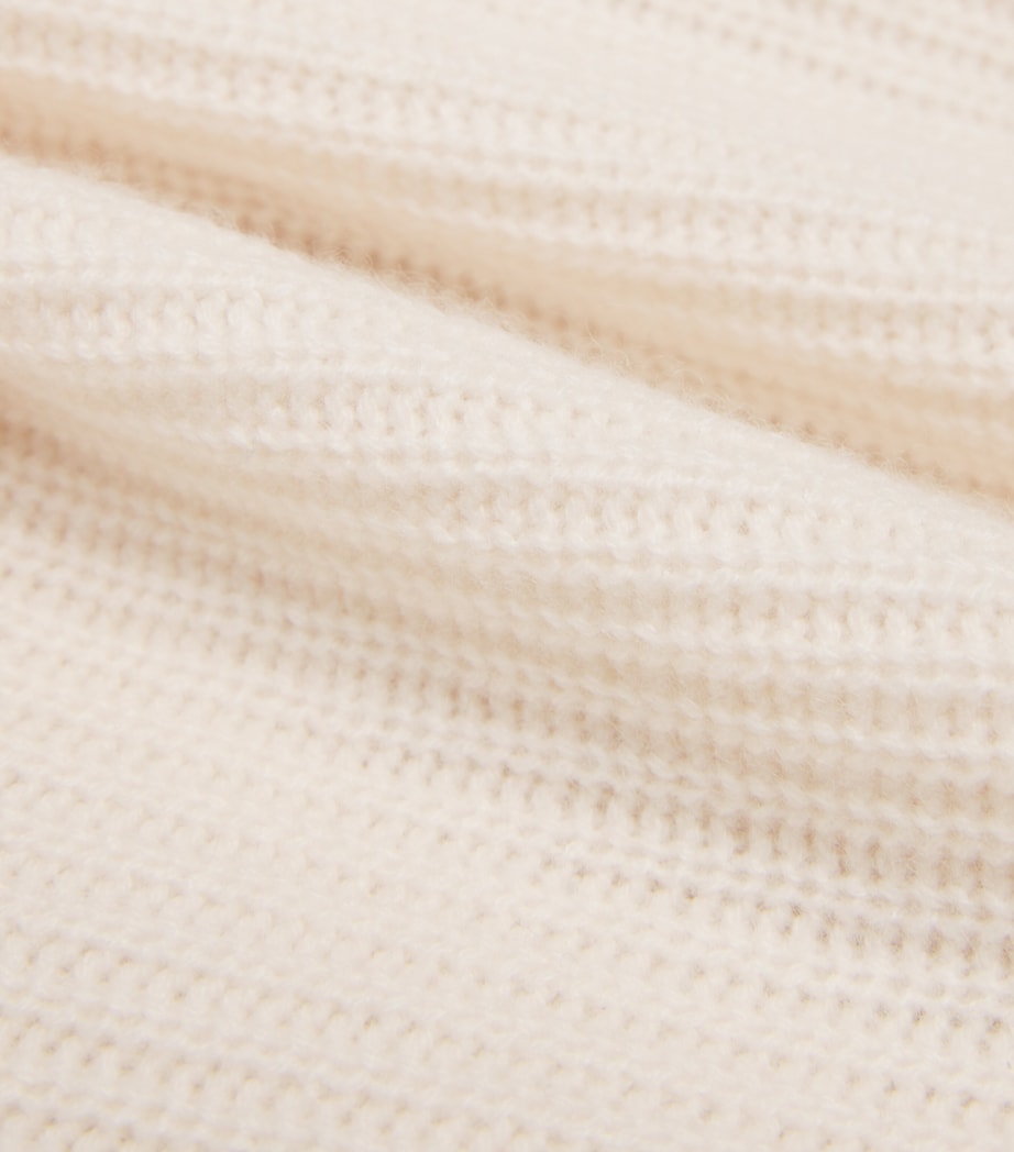 PAIGE Womens Cashmere Pointelle-Sleeve Monserrat Sweater Ivory Image 5