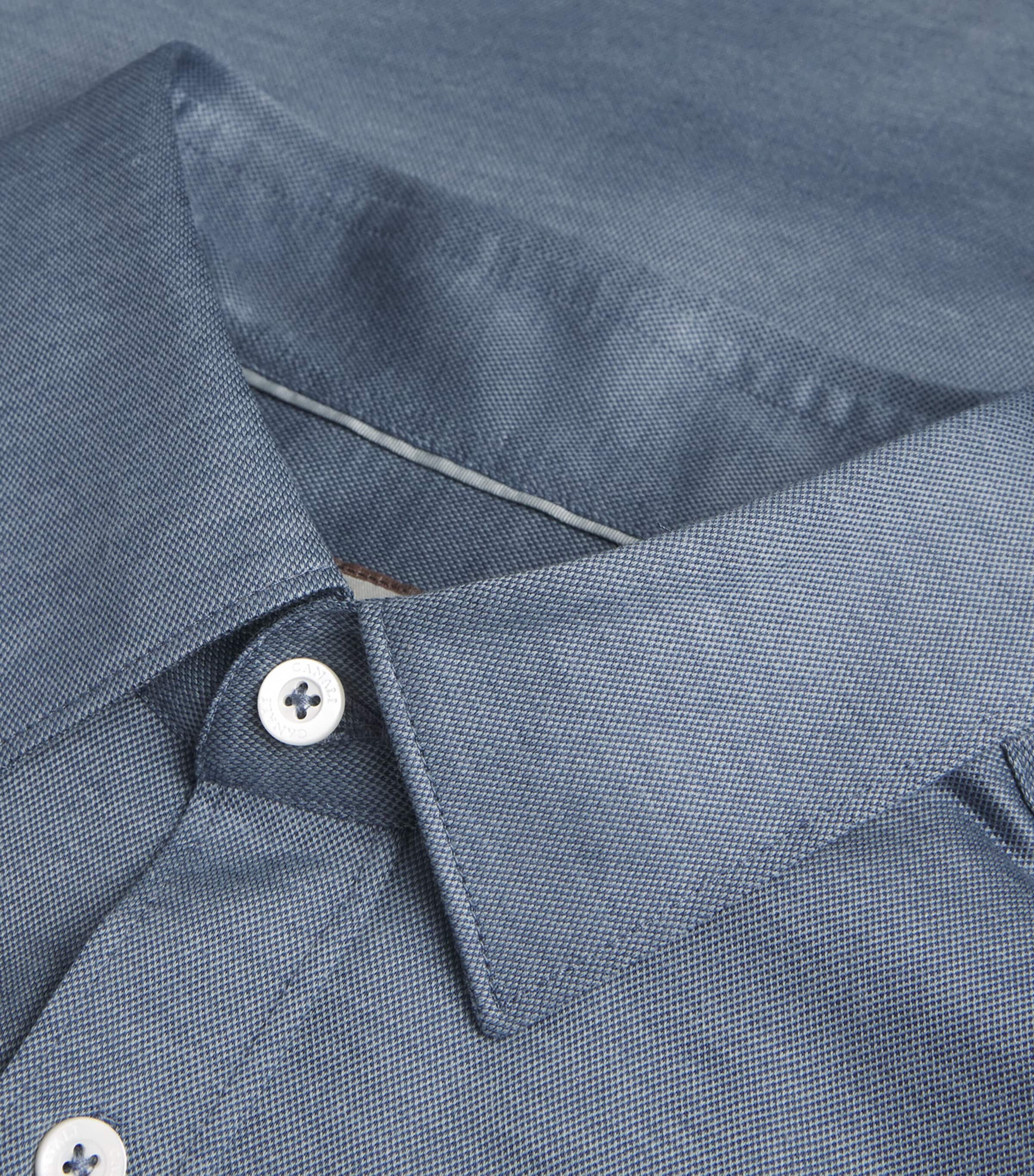 Canali Mens Cotton-Lyocell Jersey Shirt Blue Image 6