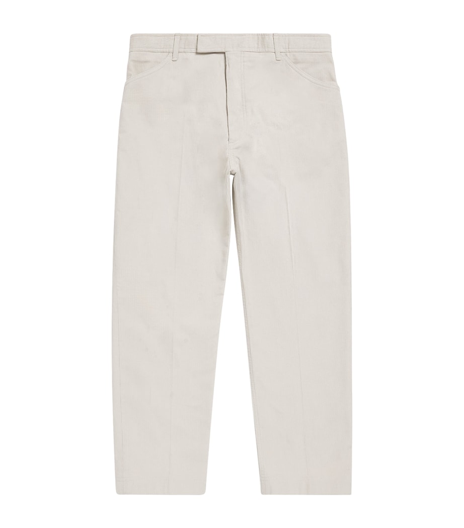 Thom Browne Mens Corduroy Tapered Chinos Natural White Image 1