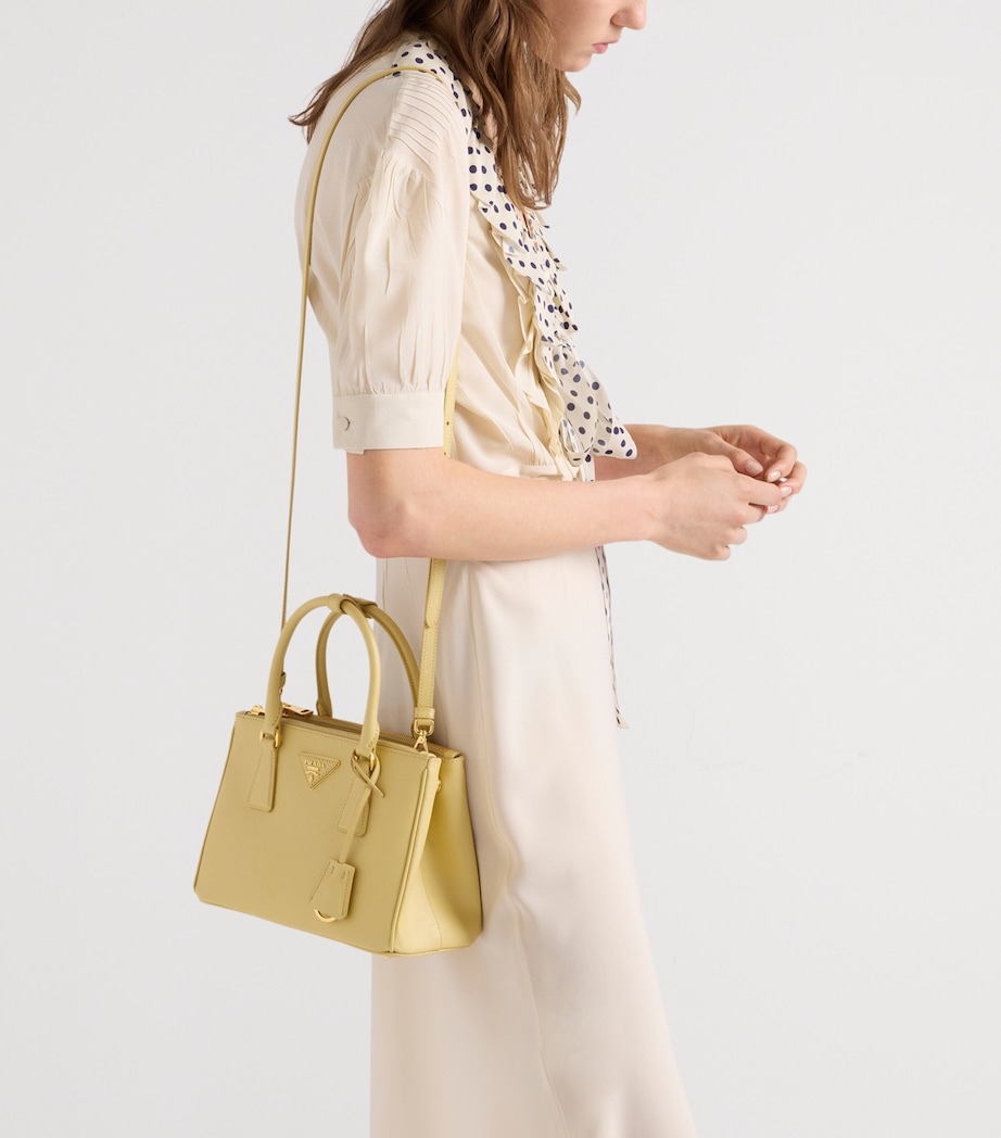 Prada Small Leather Galleria Top-Handle Bag Yellow Image 9