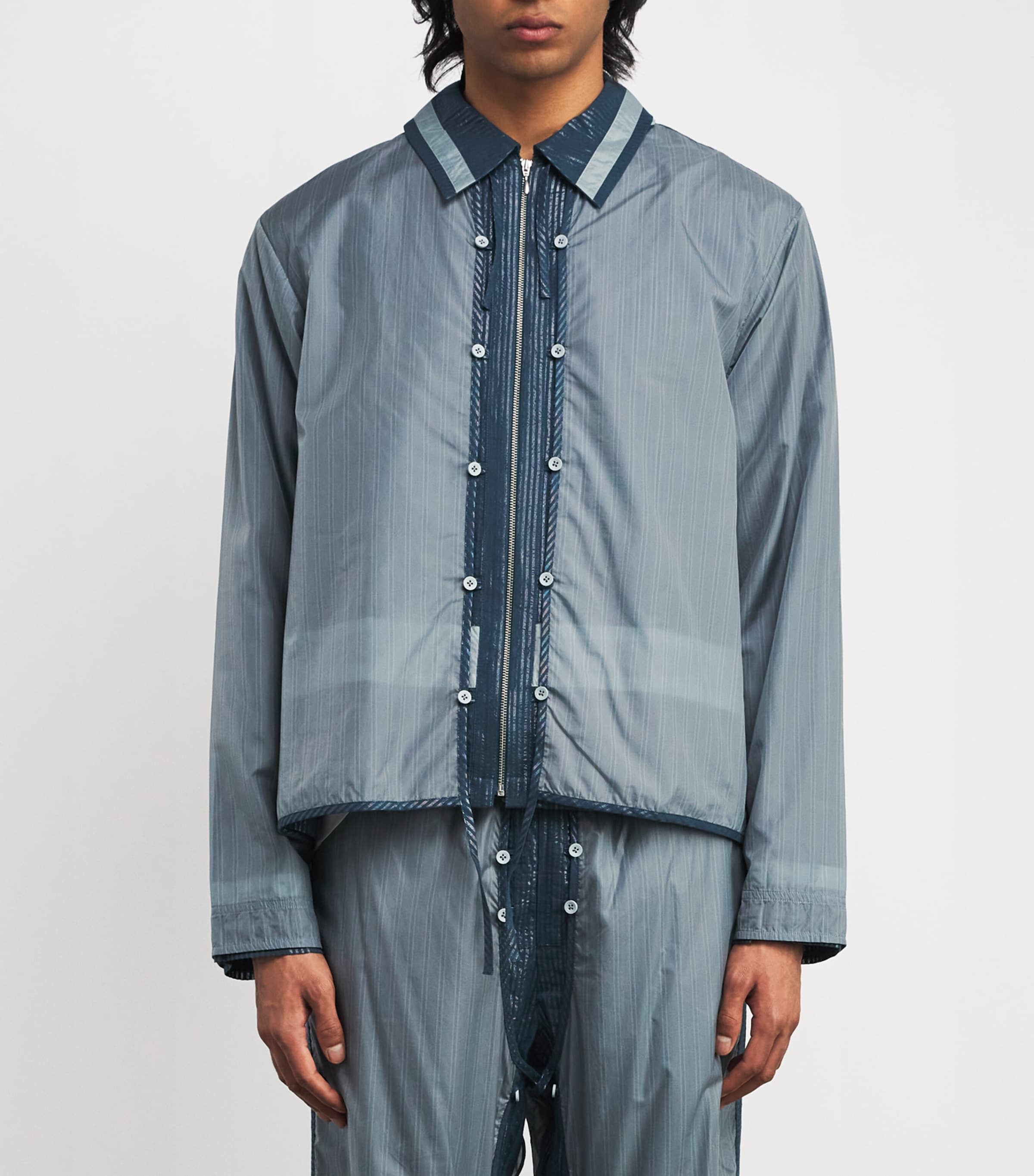 Craig Green Mens Cotton-Blend 2-in-1 Shirt Jacket Blue Image 3