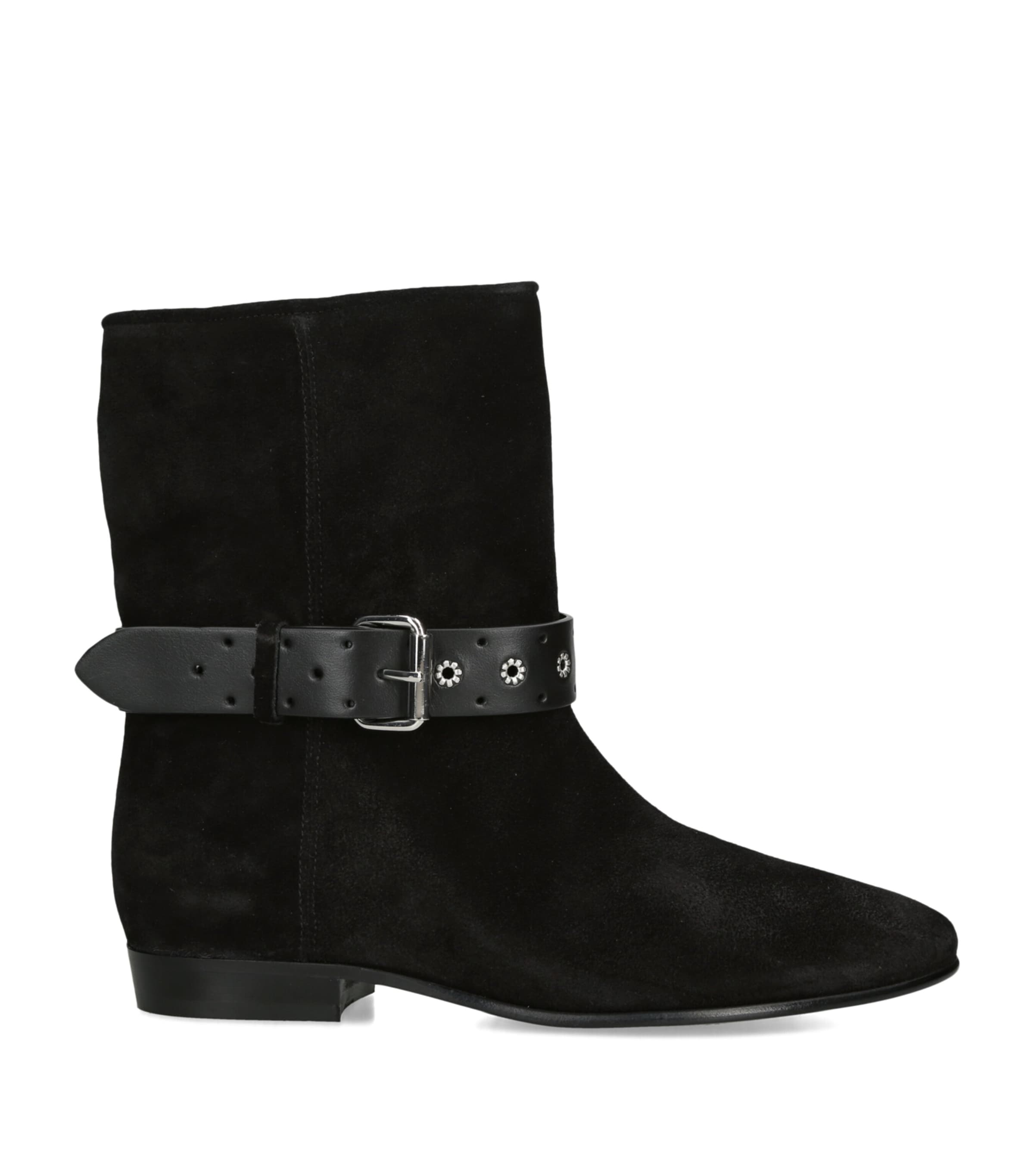 Isabel Marant Suede Reena Ankle Boots Black Image 1