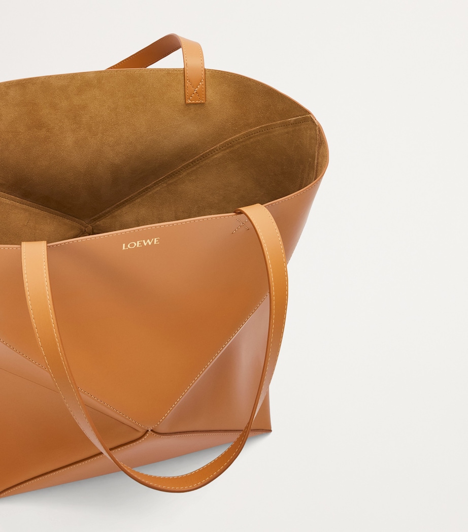 XL Leather Puzzle Fold Tote Bag WARM DESERT Image 5