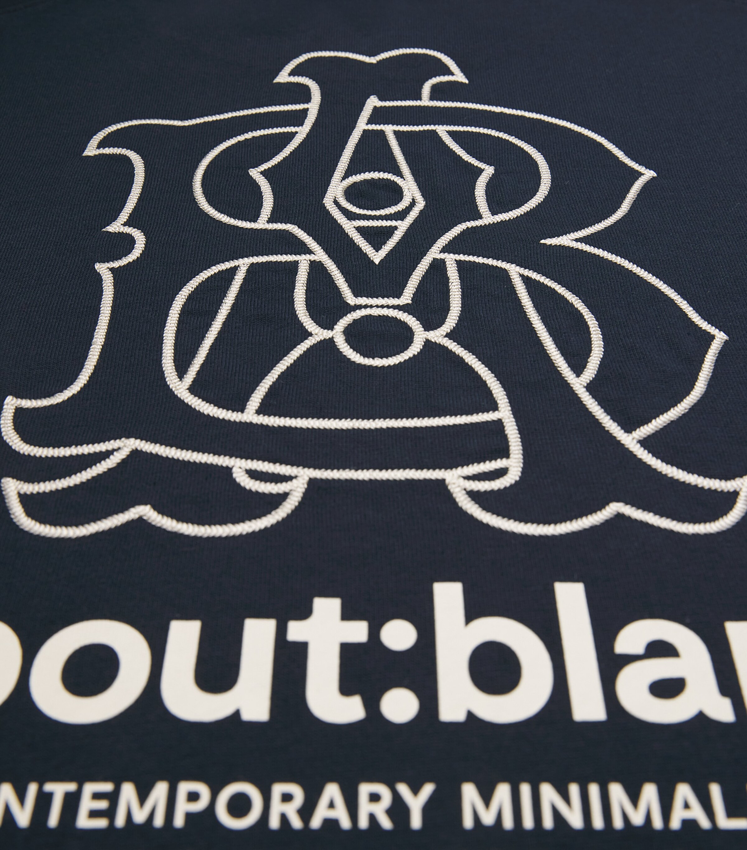about:blank Mens Cotton Logo Boxy T-Shirt Navy Image 6