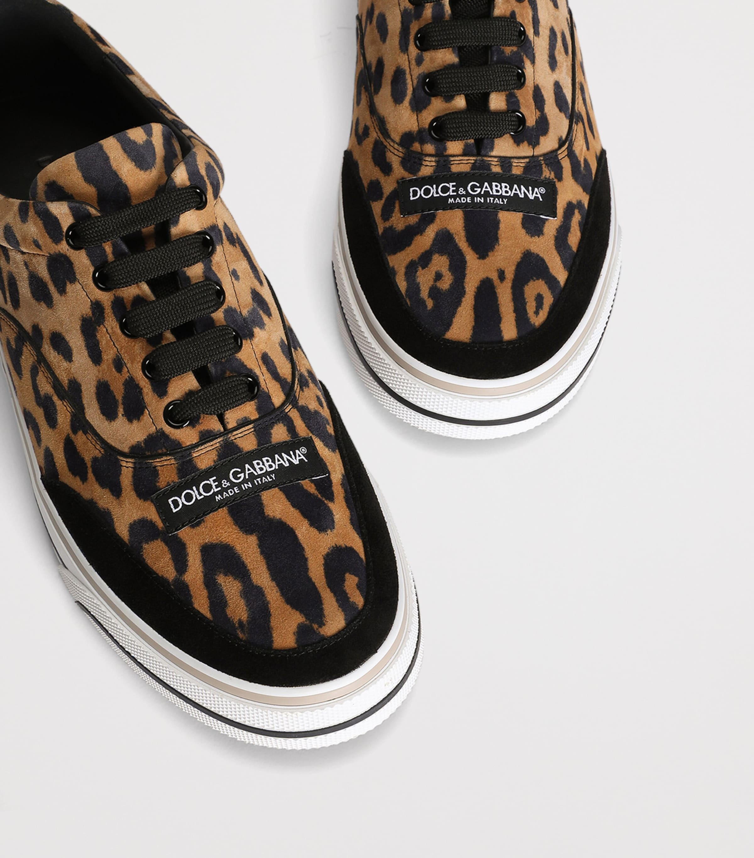 Dolce&Gabbana Leather Leopard Print Sailing Sneakers Haalm Leo Image 4