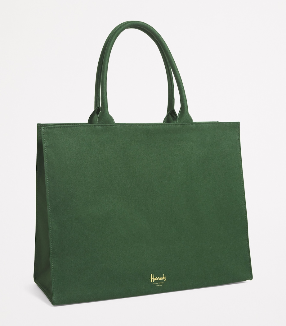 Harrods Cotton Heritage Grocery Shopper Bag Green Image 3