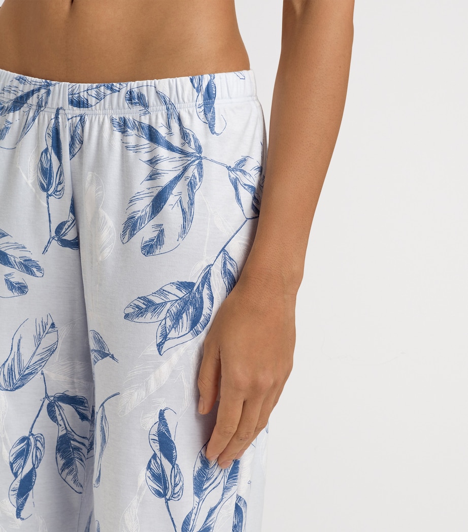 Cotton Garden Print Pyjama Trousers FROSTY GARDEN Image 6