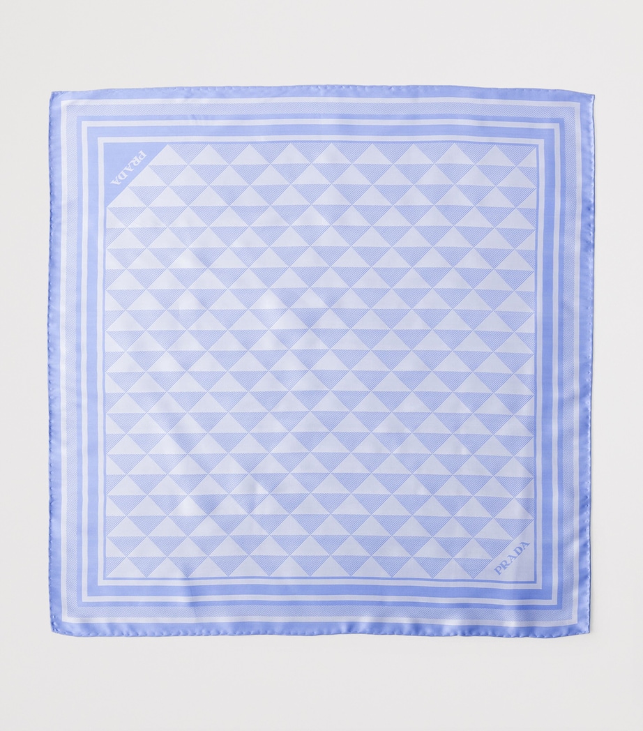 Prada Silk Jacquard Scarf Light Blue Image 2