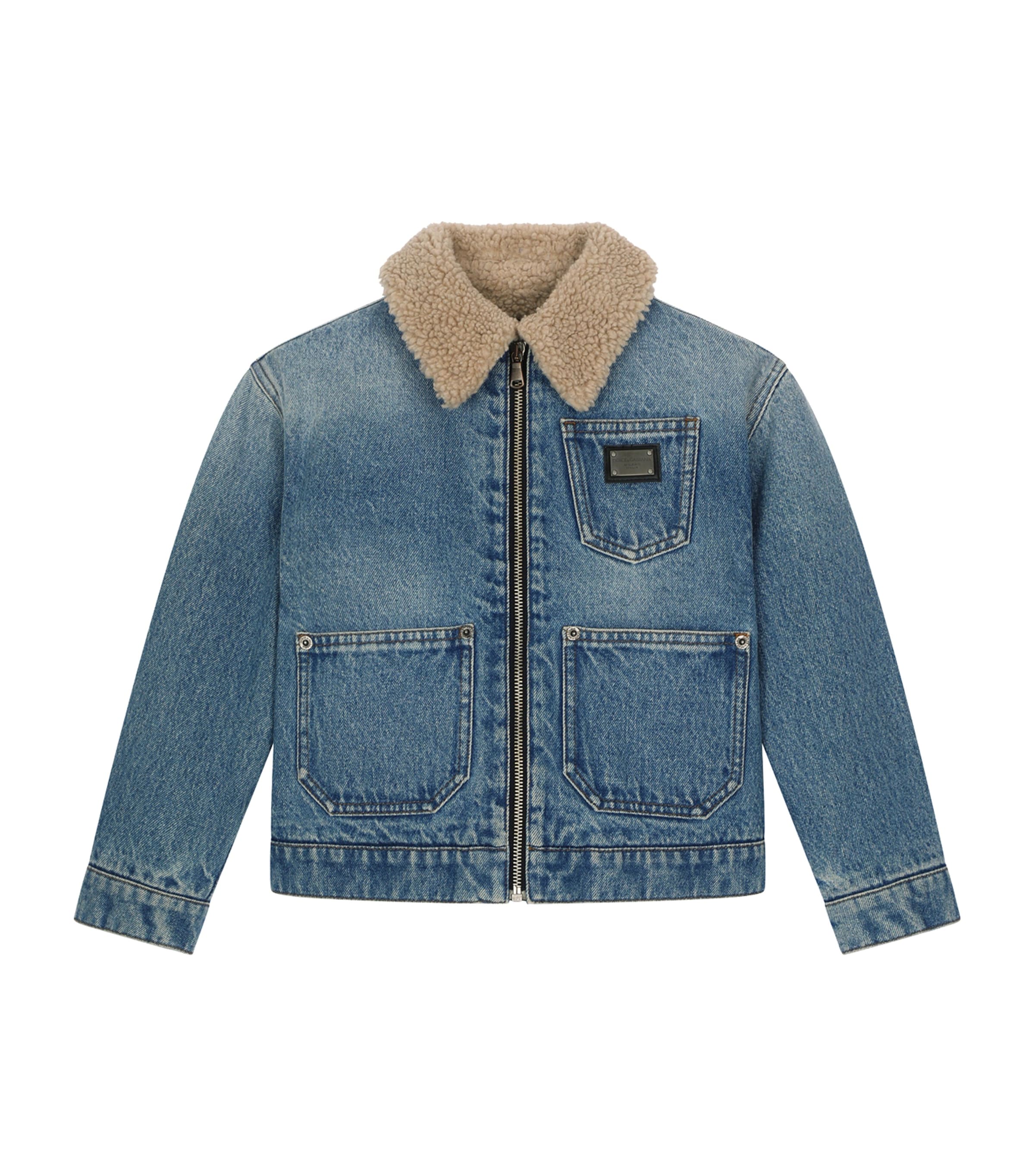 Dolce & Gabbana Shearling-collar Denim Jacket