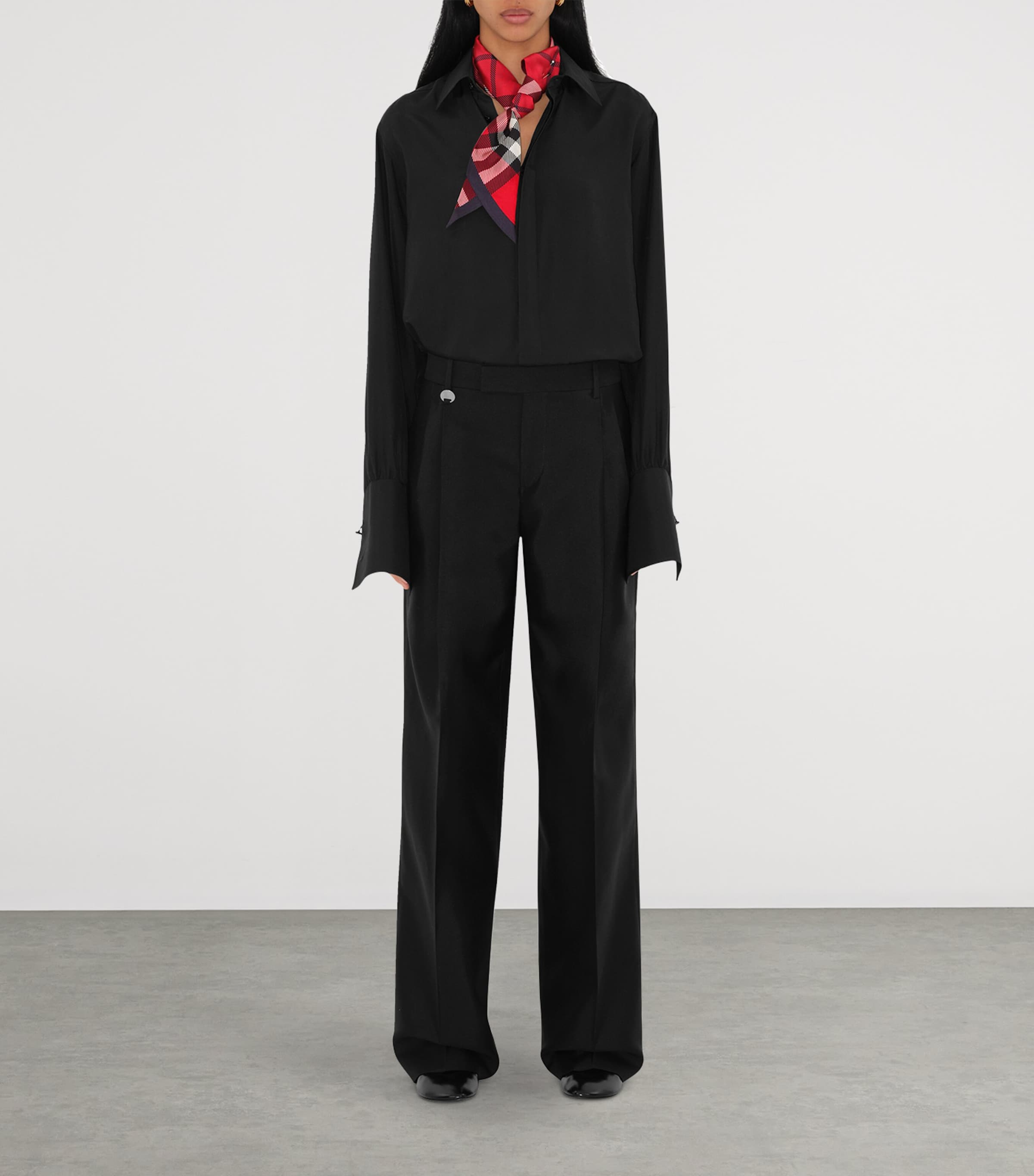 Burberry Silk Skinny Check Scarf Scarlett Image 3