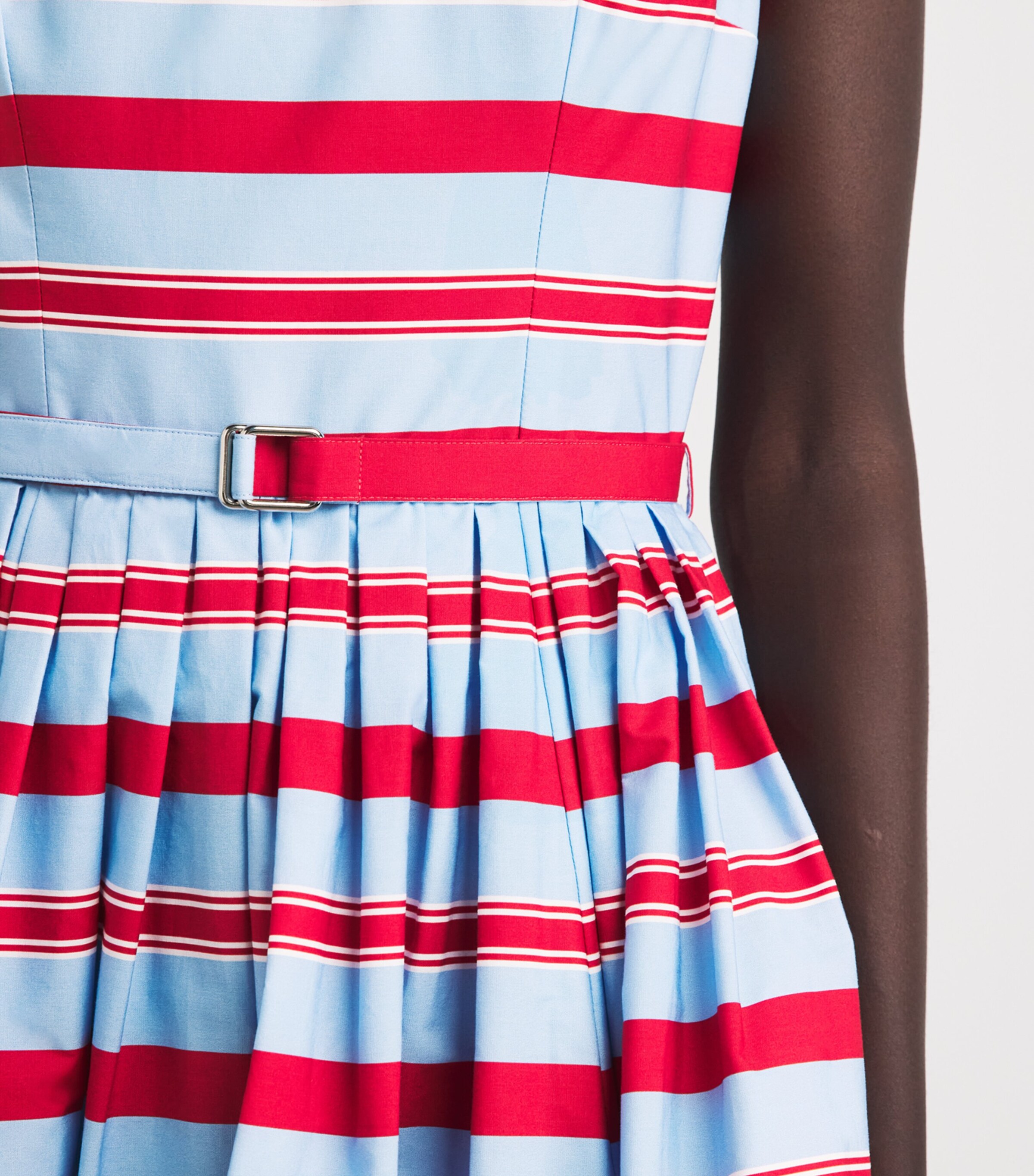 Emilia Wickstead Womens Cotton Stripe Eglatine Dress Bayedere Stripe Image 5