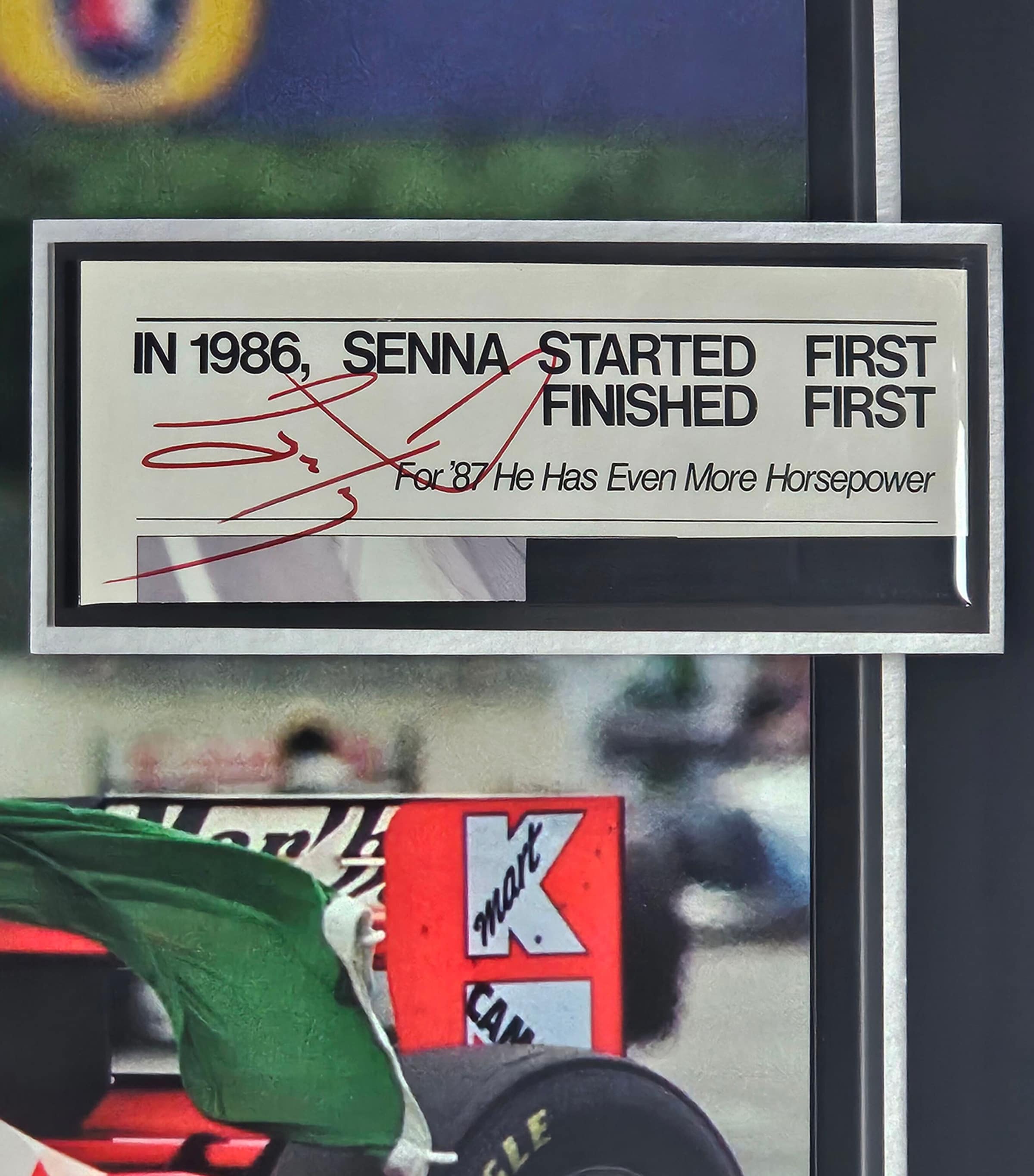 Ayrton Senna Race-Used 1993 Australian Grand Prix Wheelnut Framed Display MULTI Image 2