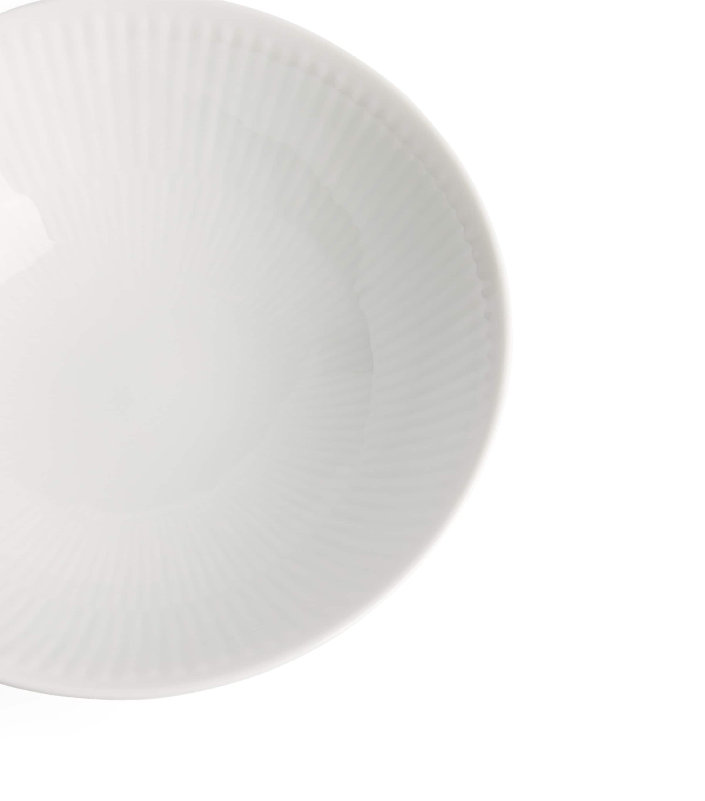 Set of 2 White Fluted Bowls (15cm) WHITE Image 4