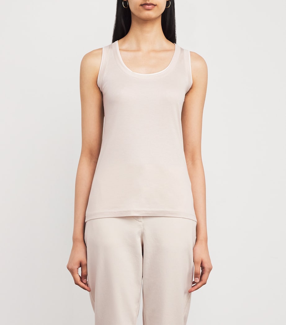 Cotton Tank Top SABBIA E BIANCO Image 3