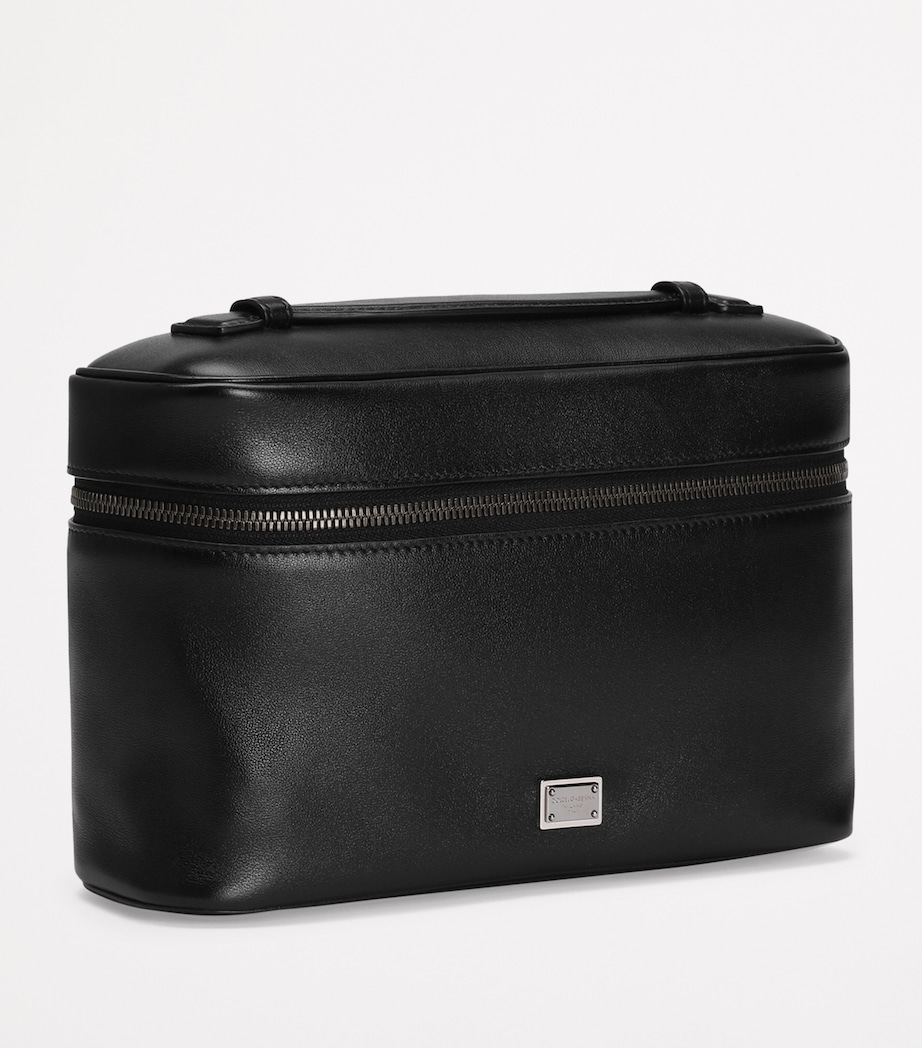Leather Logo Plaque Toiletry Bag 80999-BLACK Image 2