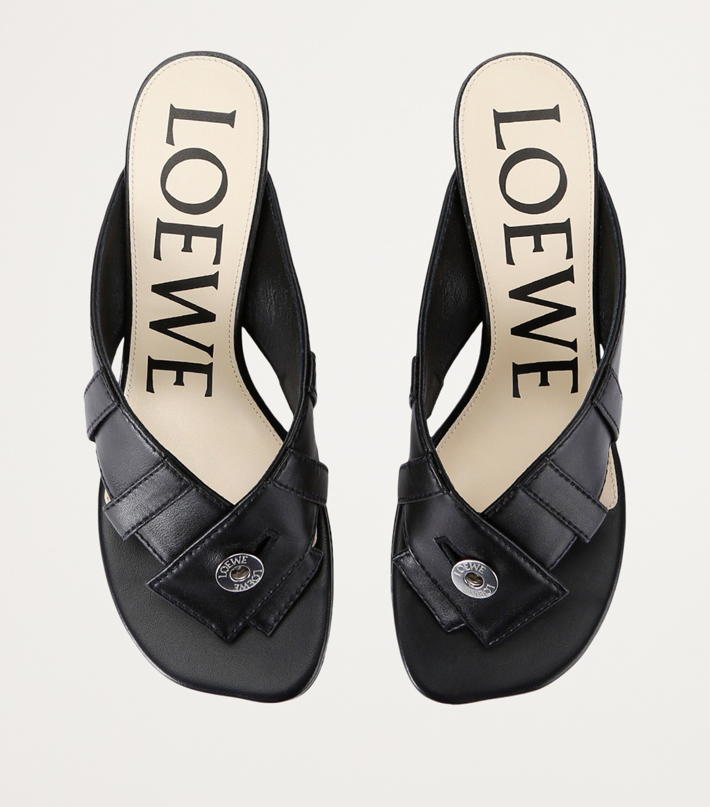 LOEWE Black Toy Panta Toe Post Heeled Sandals 45 | Harrods UK